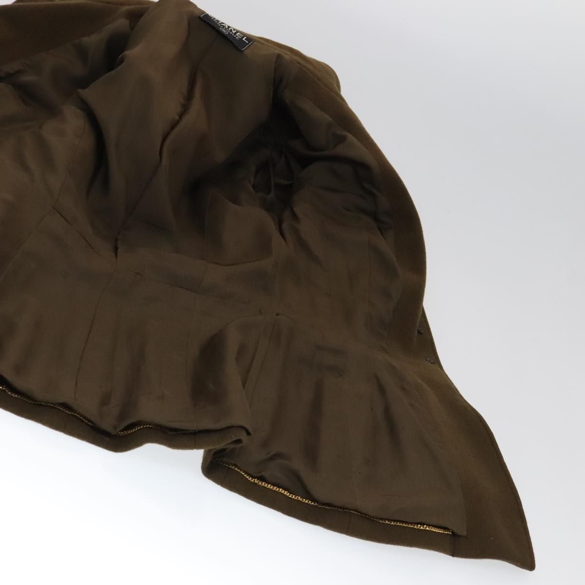 Chanel Jacket Wool Brown Cc Auth