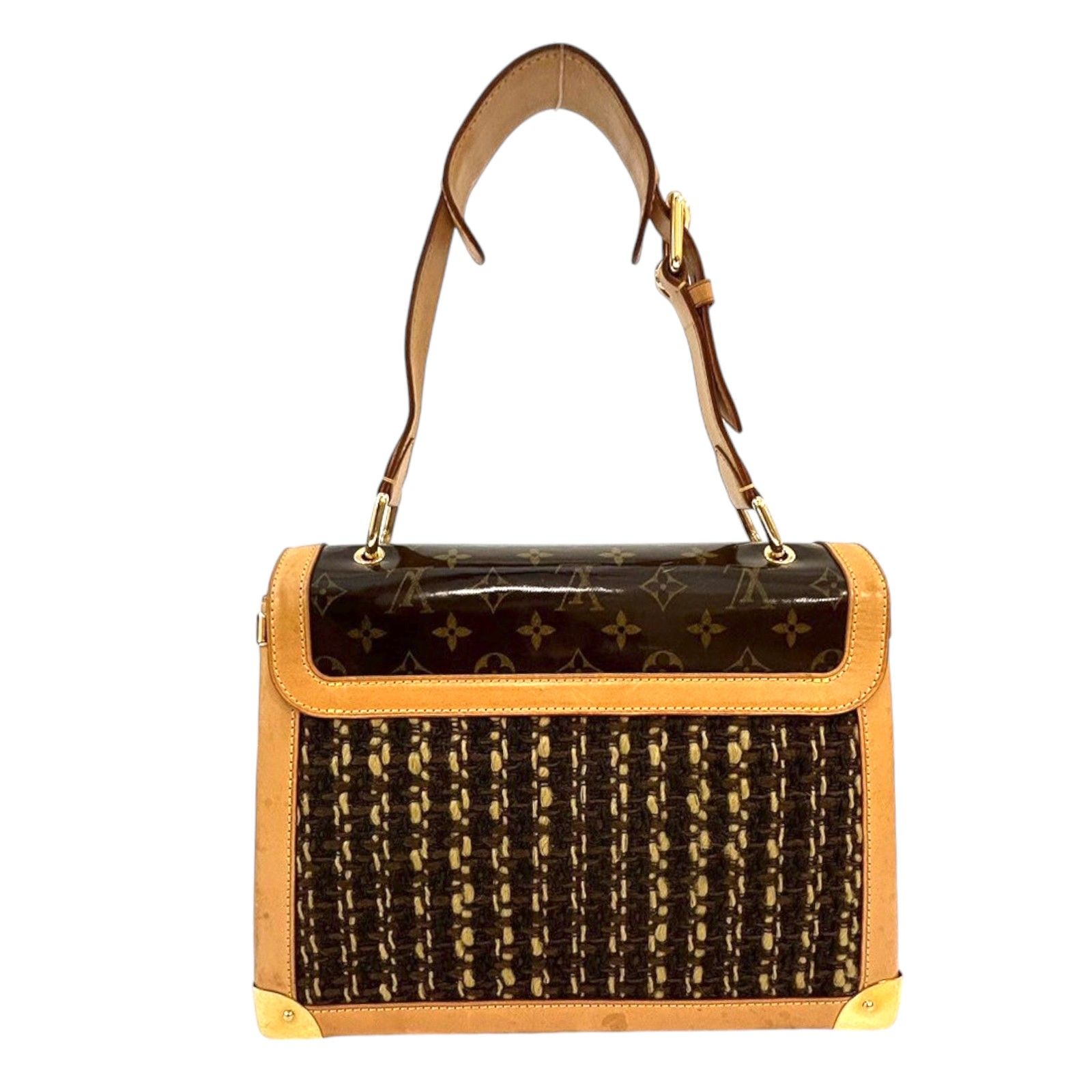 Louis Vuitton Tweddy Gm Shoulder Bag Tweed Brown (discoloration) M 92821