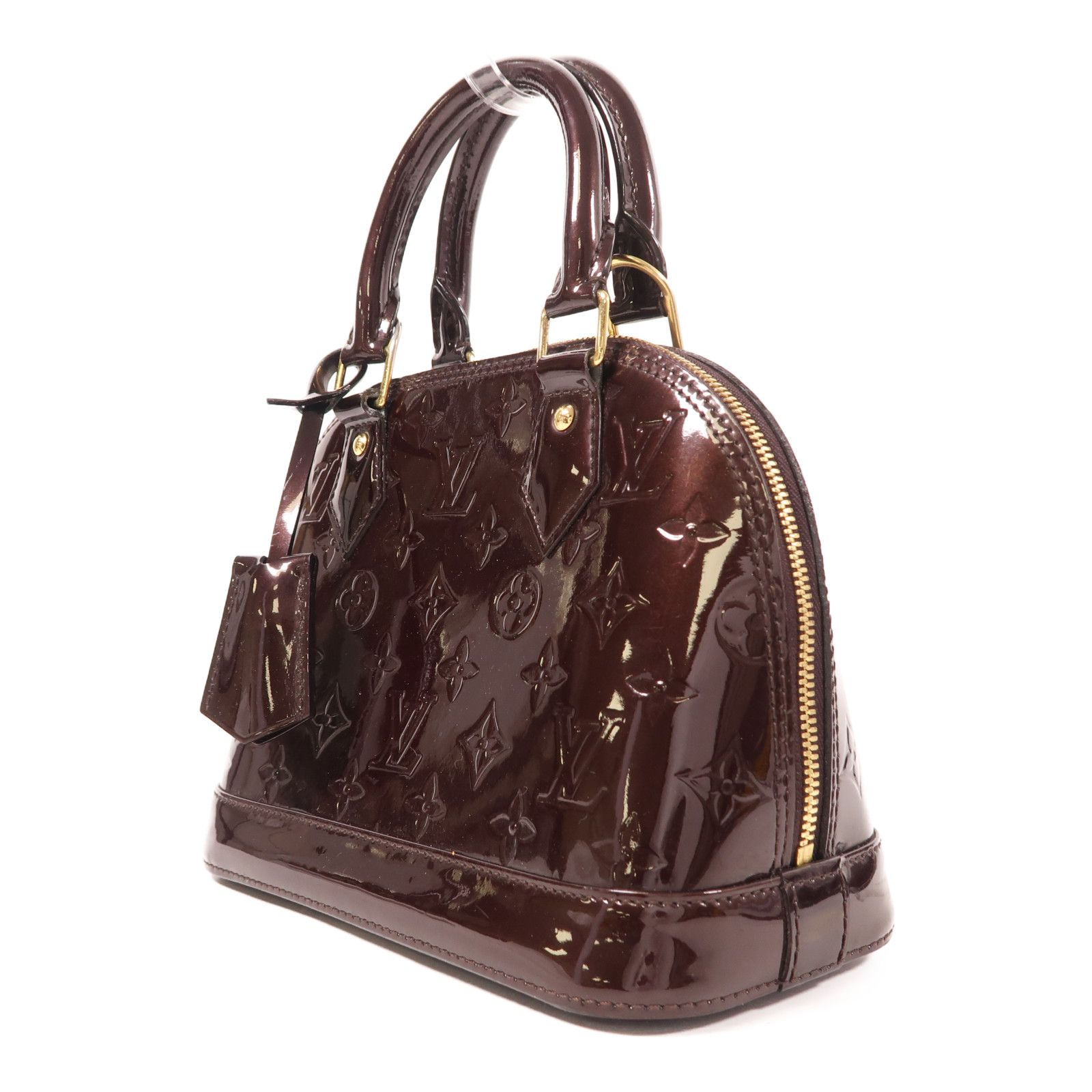 Louis Vuitton Vernis Alma Bb Handmade Shoulder Bag Red Amarante 2way Shoulder Bag M 91678
