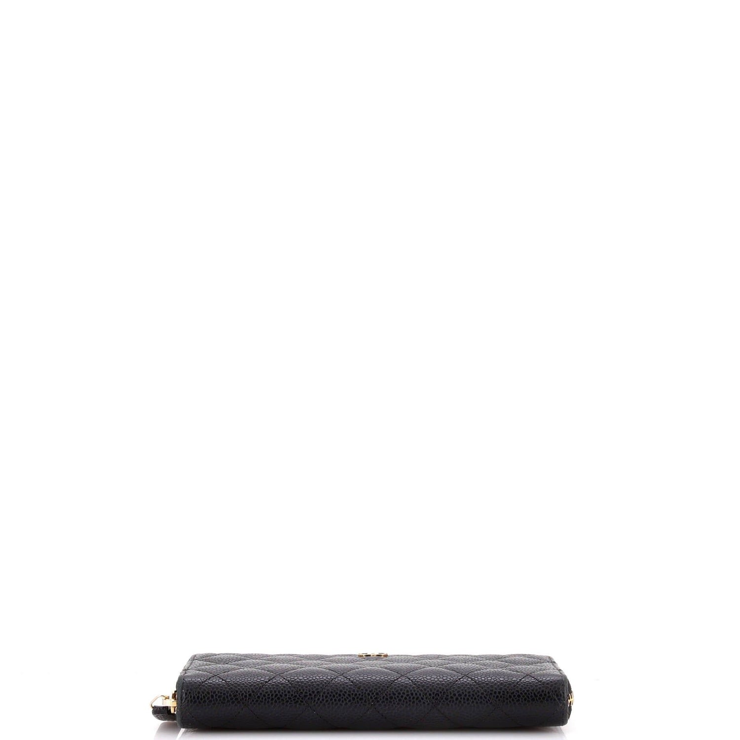 Chanel Zip Around Wallet Quilted Caviar Long