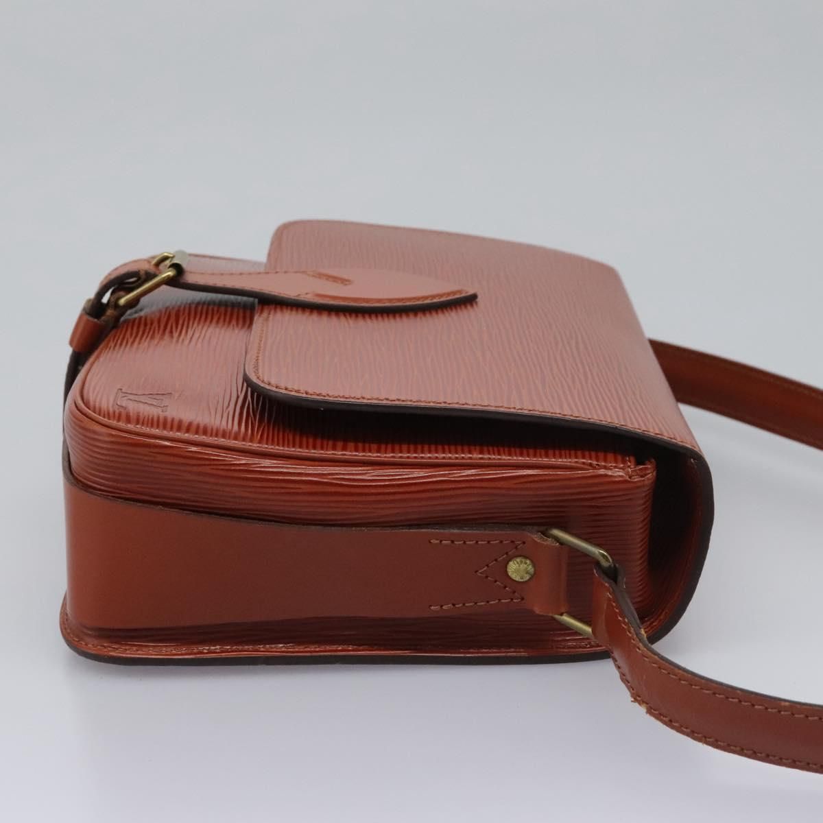 Louis Vuitton Epi Cartouchiere Mm Shoulder Bag Brown M 52243 Lv Auth