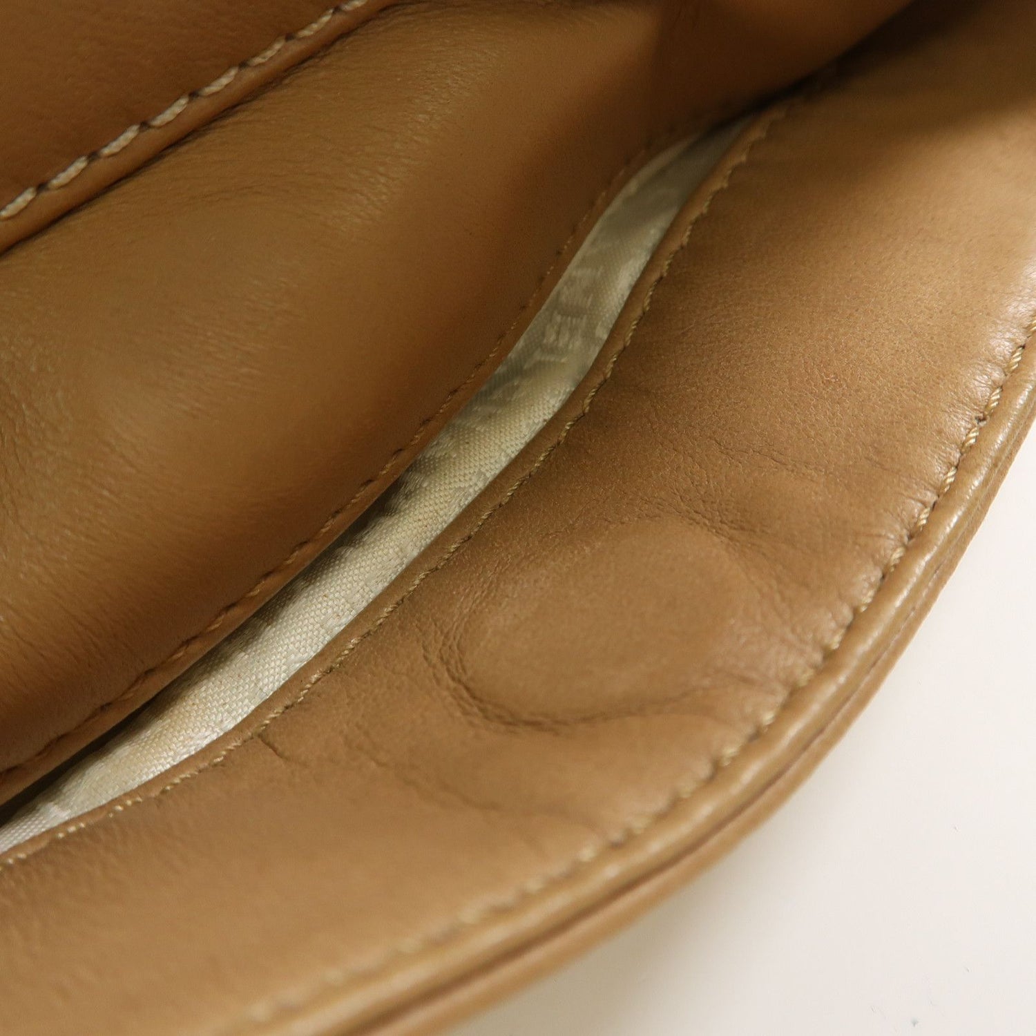 Chanel Brown Beige Lacquered Leather Bag Lambskin