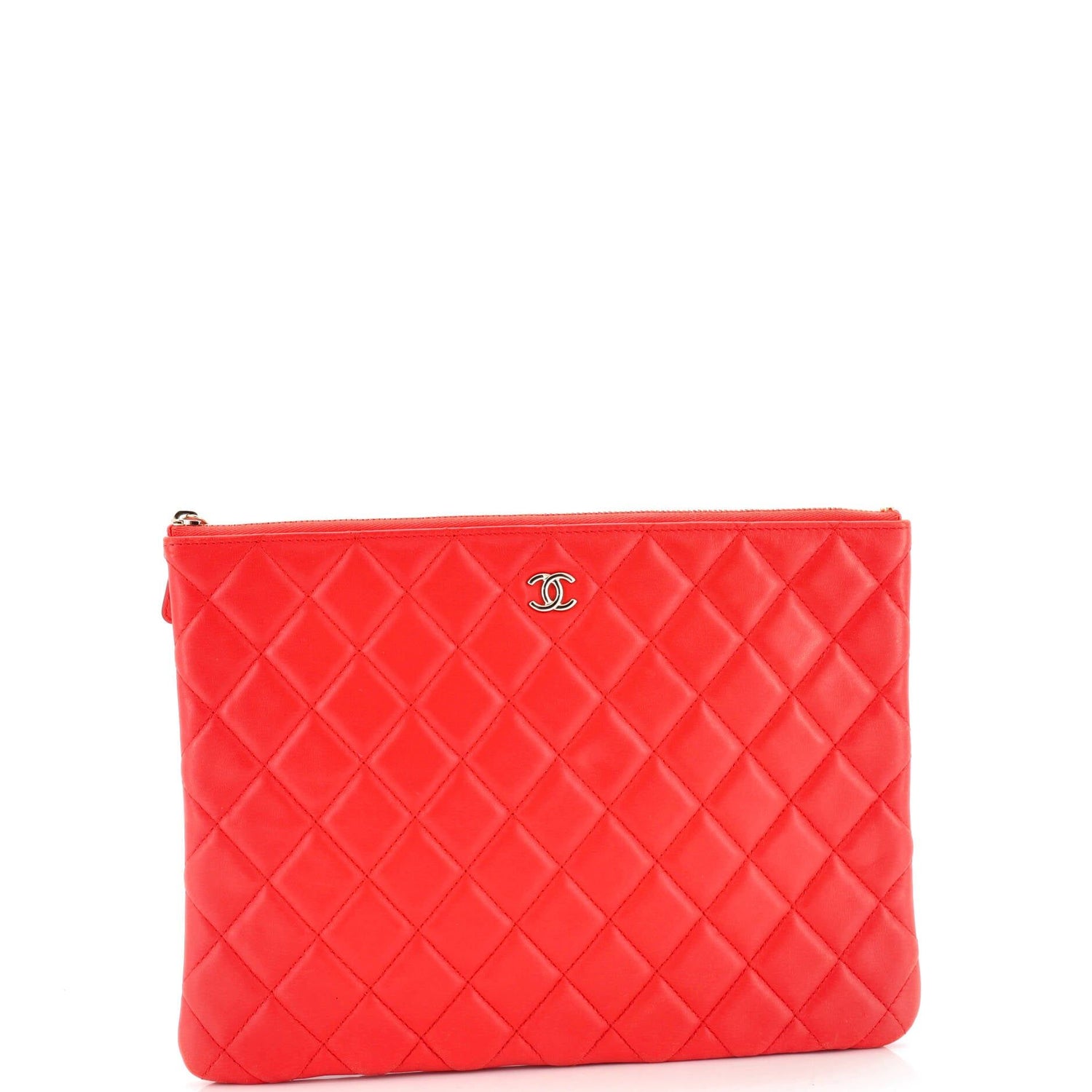 Chanel O Case Clutch Quilted Lambskin Medium