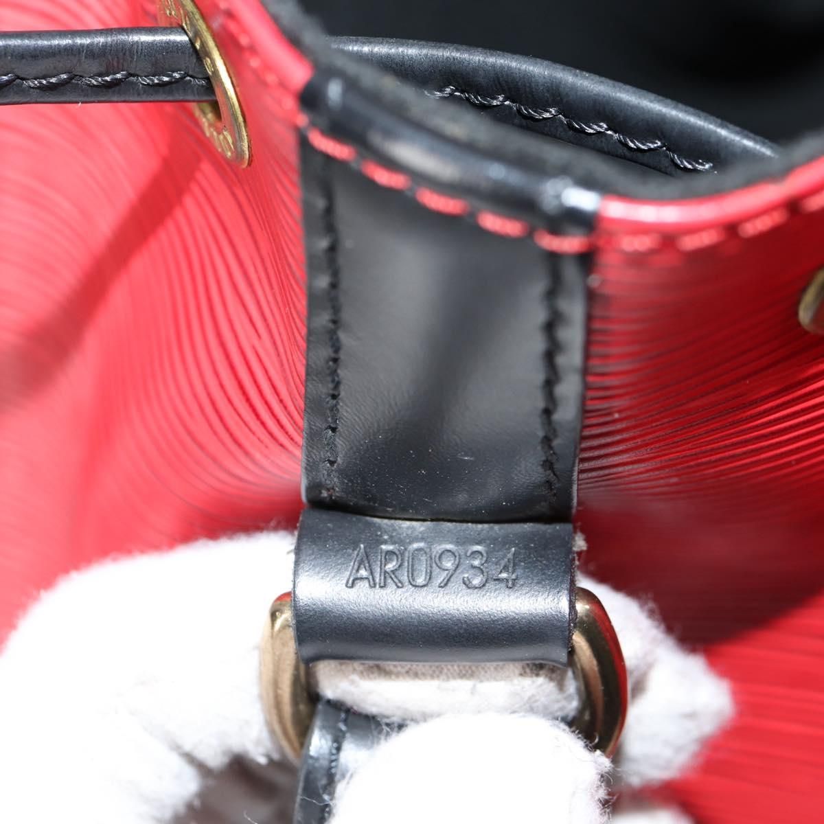 Louis Vuitton Epi Petit Noe Shoulder Bag Bicolor Black Red M 44017 Auth