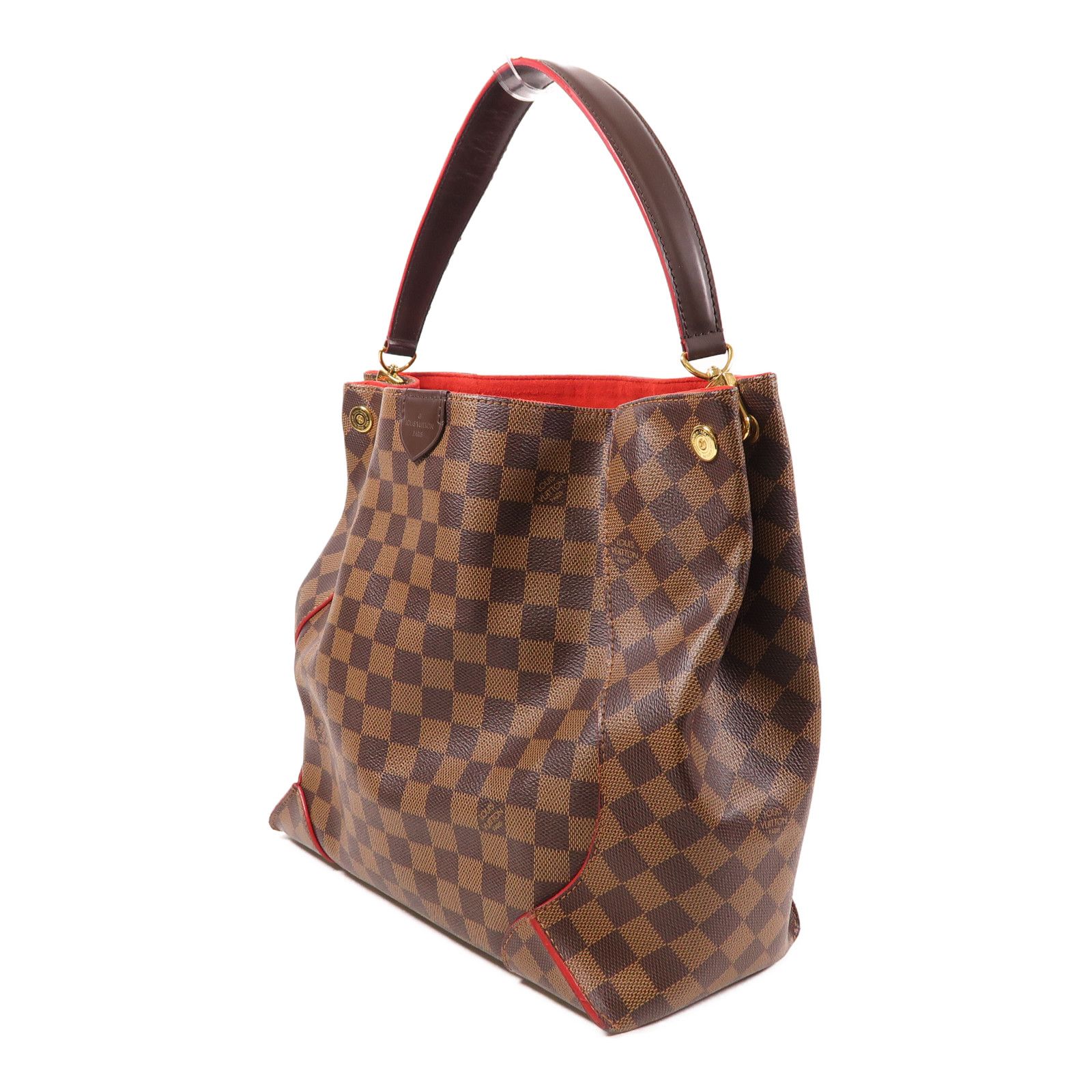 Louis Vuitton Damier Caissa Hobo Gold Shoulder Bag Ebene Brown Shoulder Bag N 41555