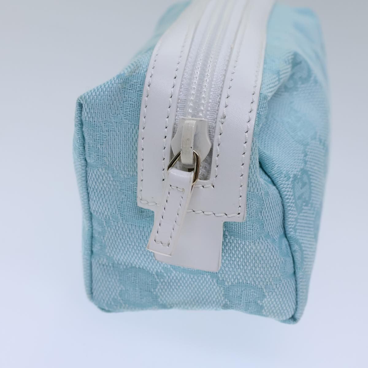 Gucci Gg Canvas Pouch Light Blue 039 1118 Auth