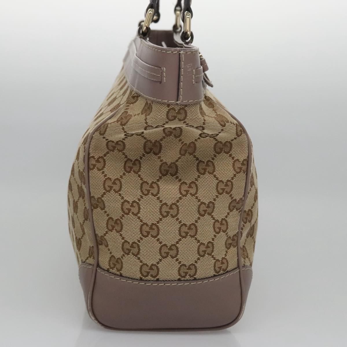 Gucci Gg Canvas Tote Bag Beige Gold 257061 Auth