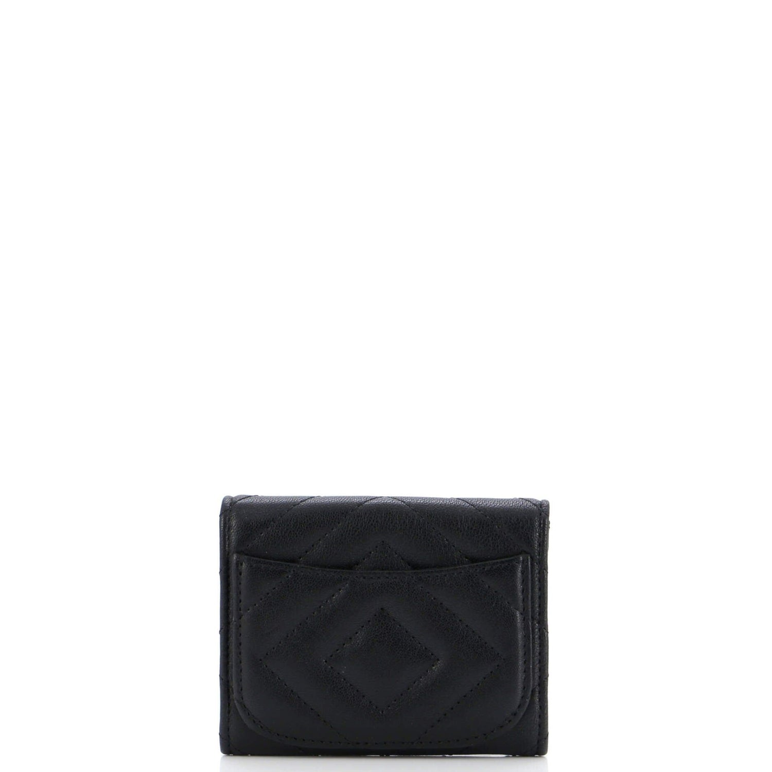 Chanel So Black Reissue Compact Wallet Chevron Aged Calfskin