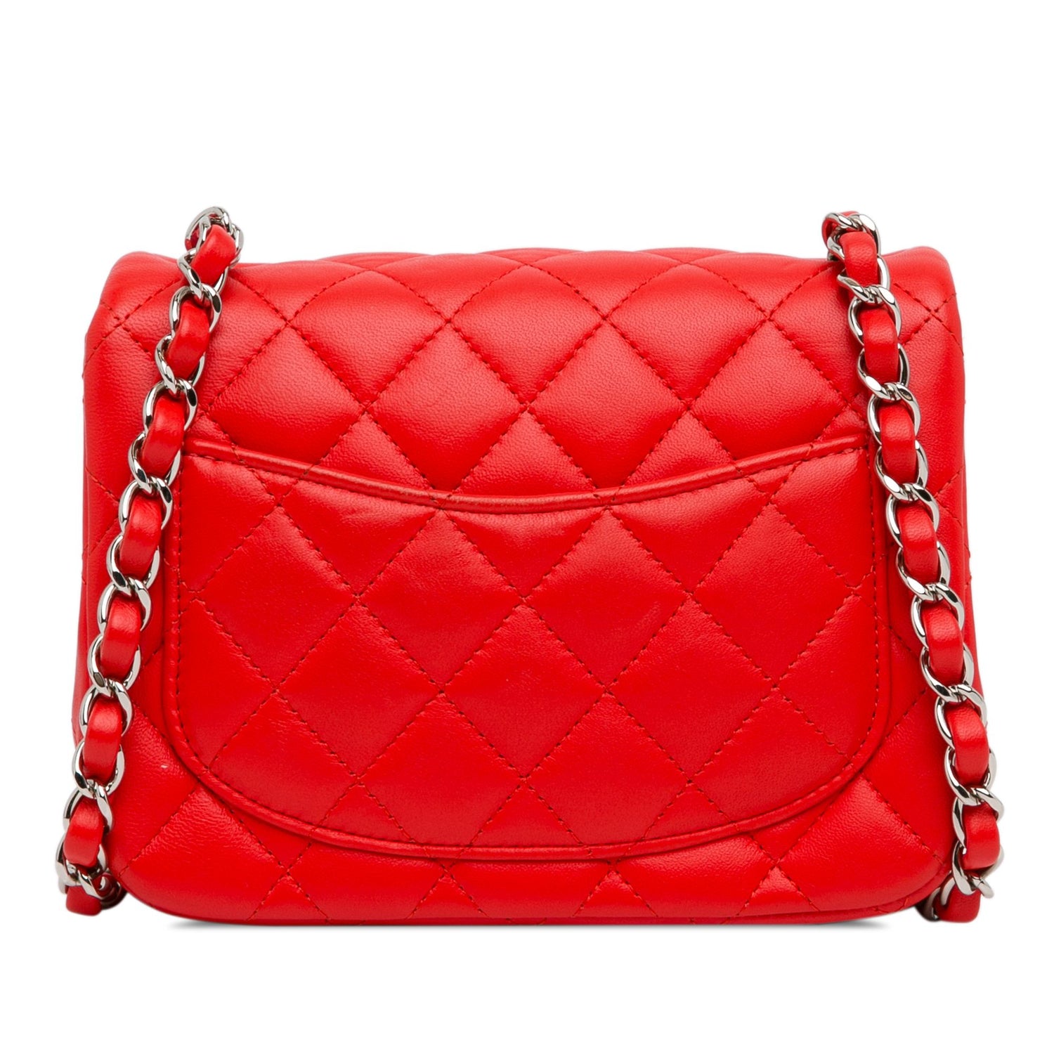 Chanel Mini Square Classic Lambskin Single Flap Red