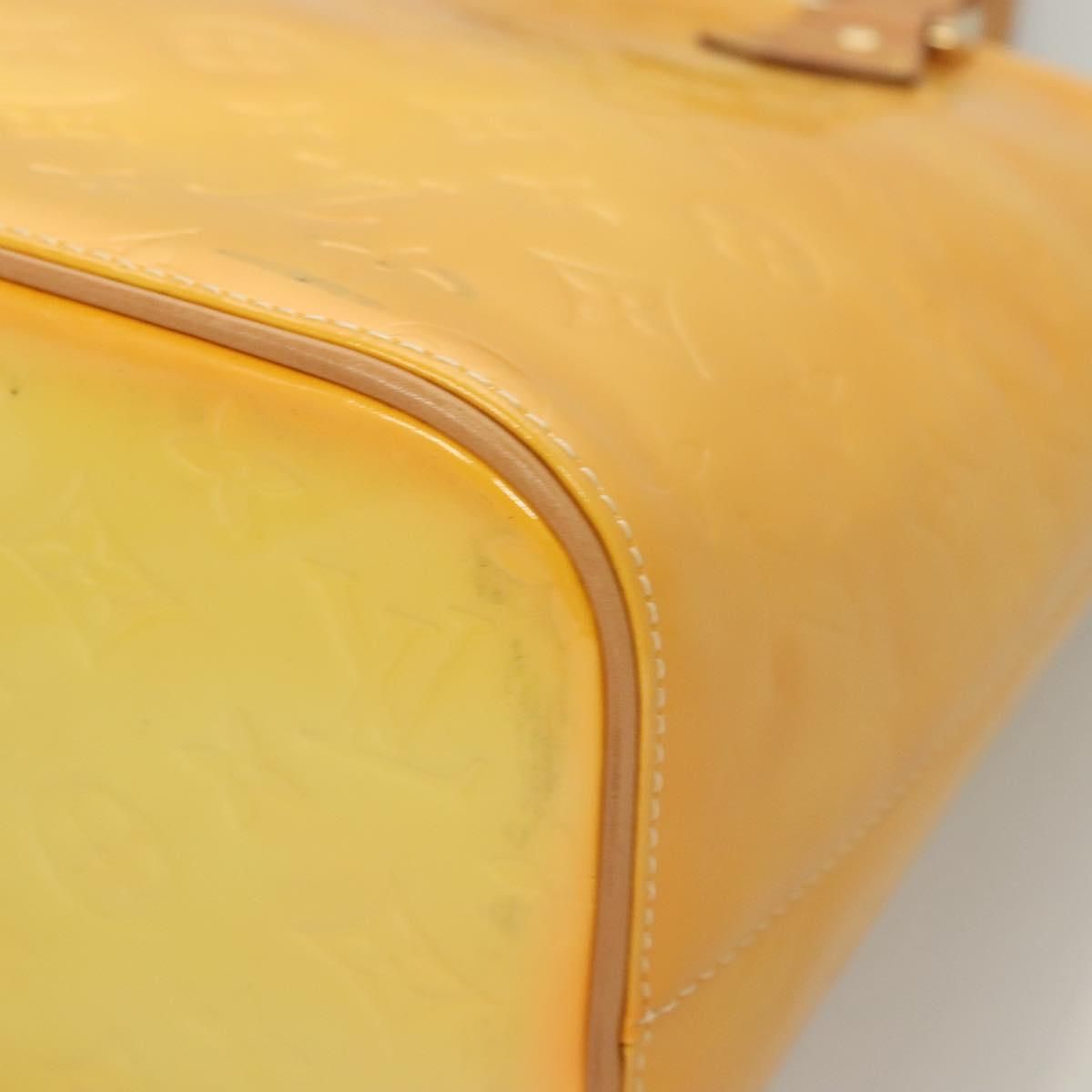 Louis Vuitton Vernis Houston Hand Bag Lime Yellow M 91055 Lv Auth