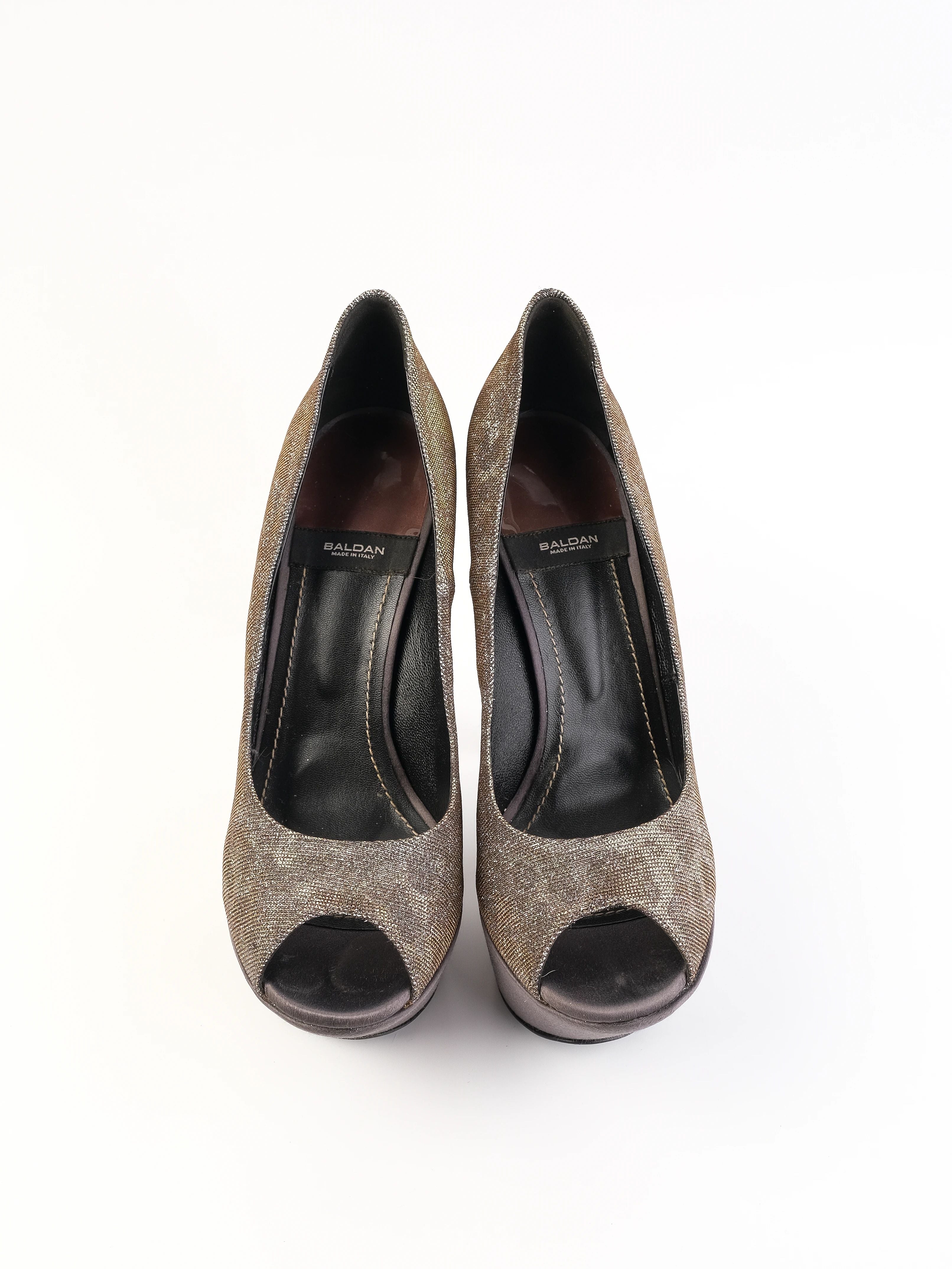 Excellent Baldan Gray High-Heeled Platform Shoes Size 39