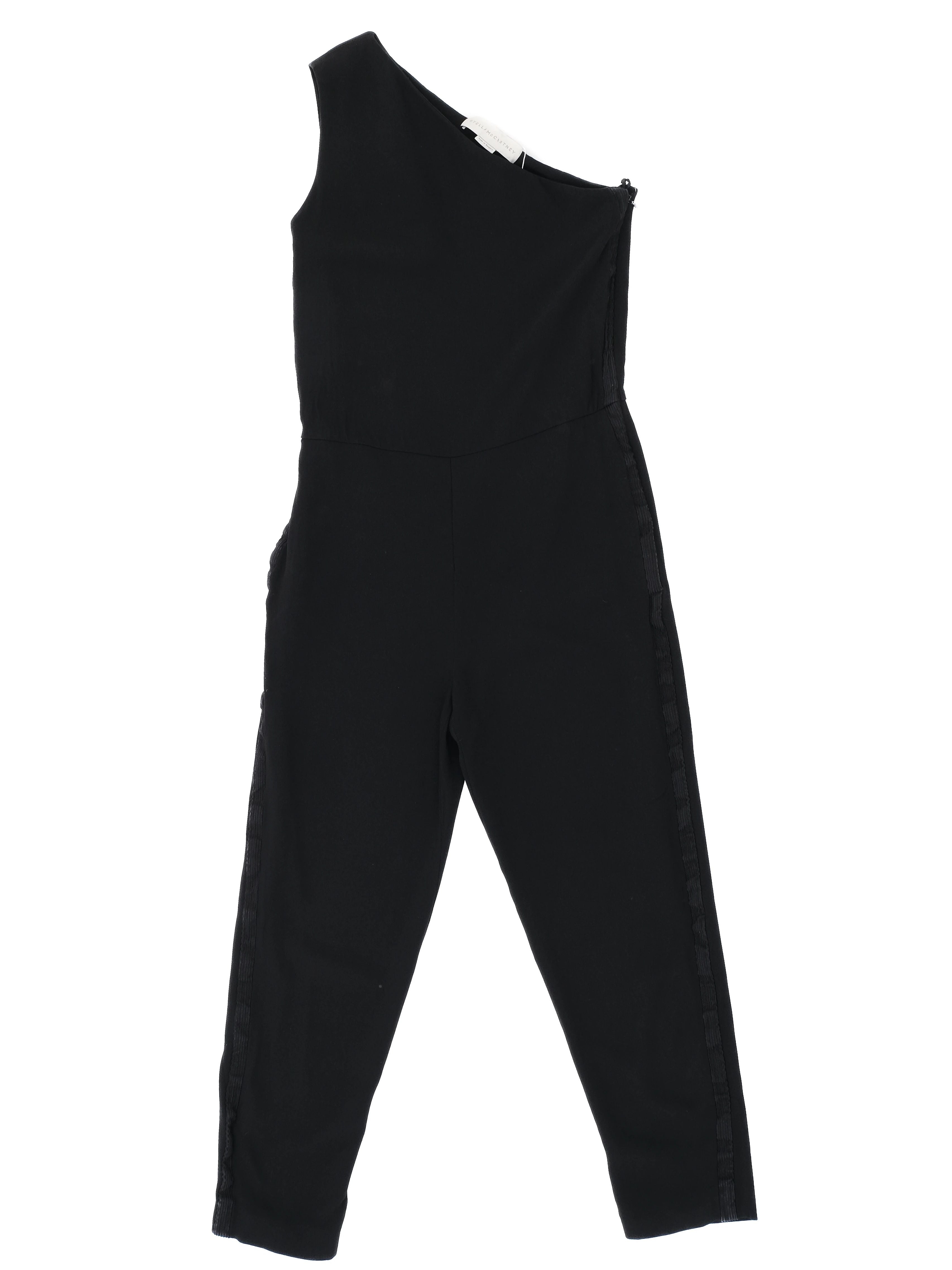 Stella McCartney Black Asymmetrical One-Shoulder Jumpsuit Size S
