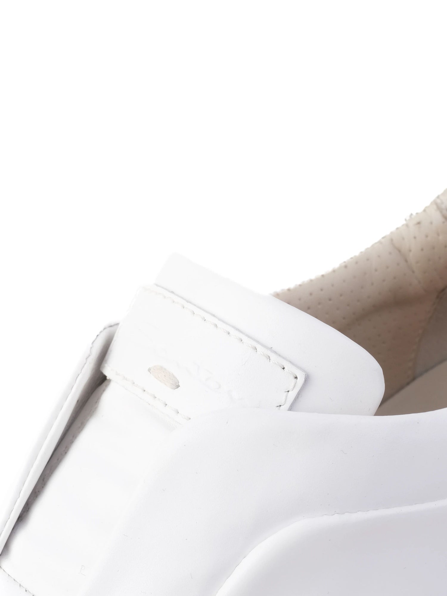Excellent Santoni White Leather Slip-On Sneakers Size 39 Women