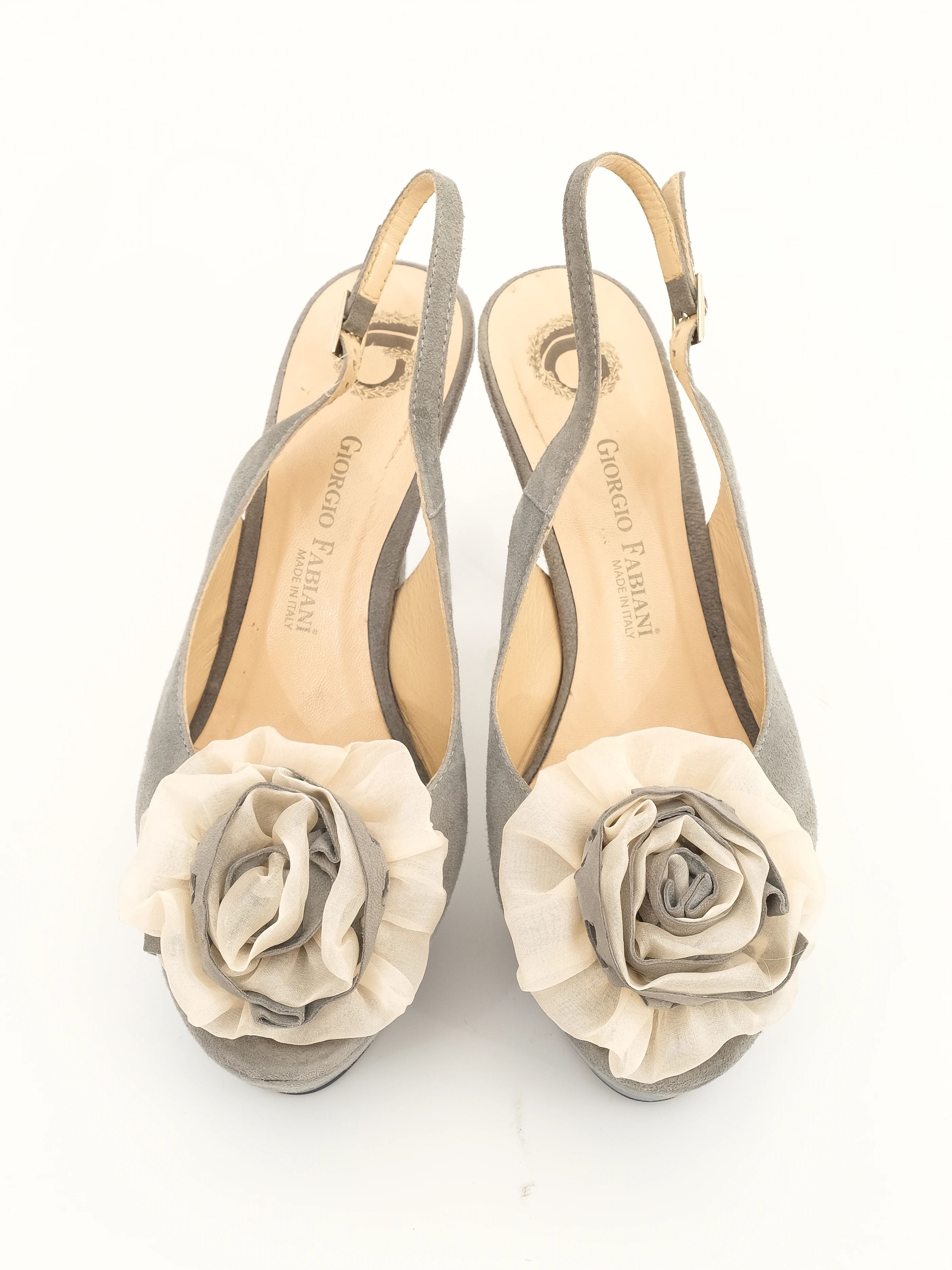 Excellent Giorgio Fabiani Blue Leather High-Heeled Shoes Size 37