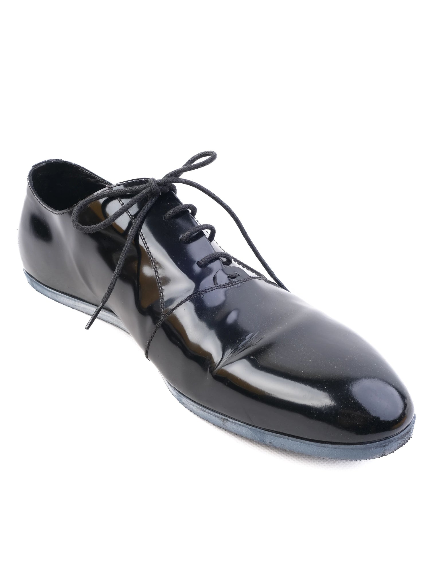 Excellent Fendi Black Leather Oxford Shoes Size 43 for Men