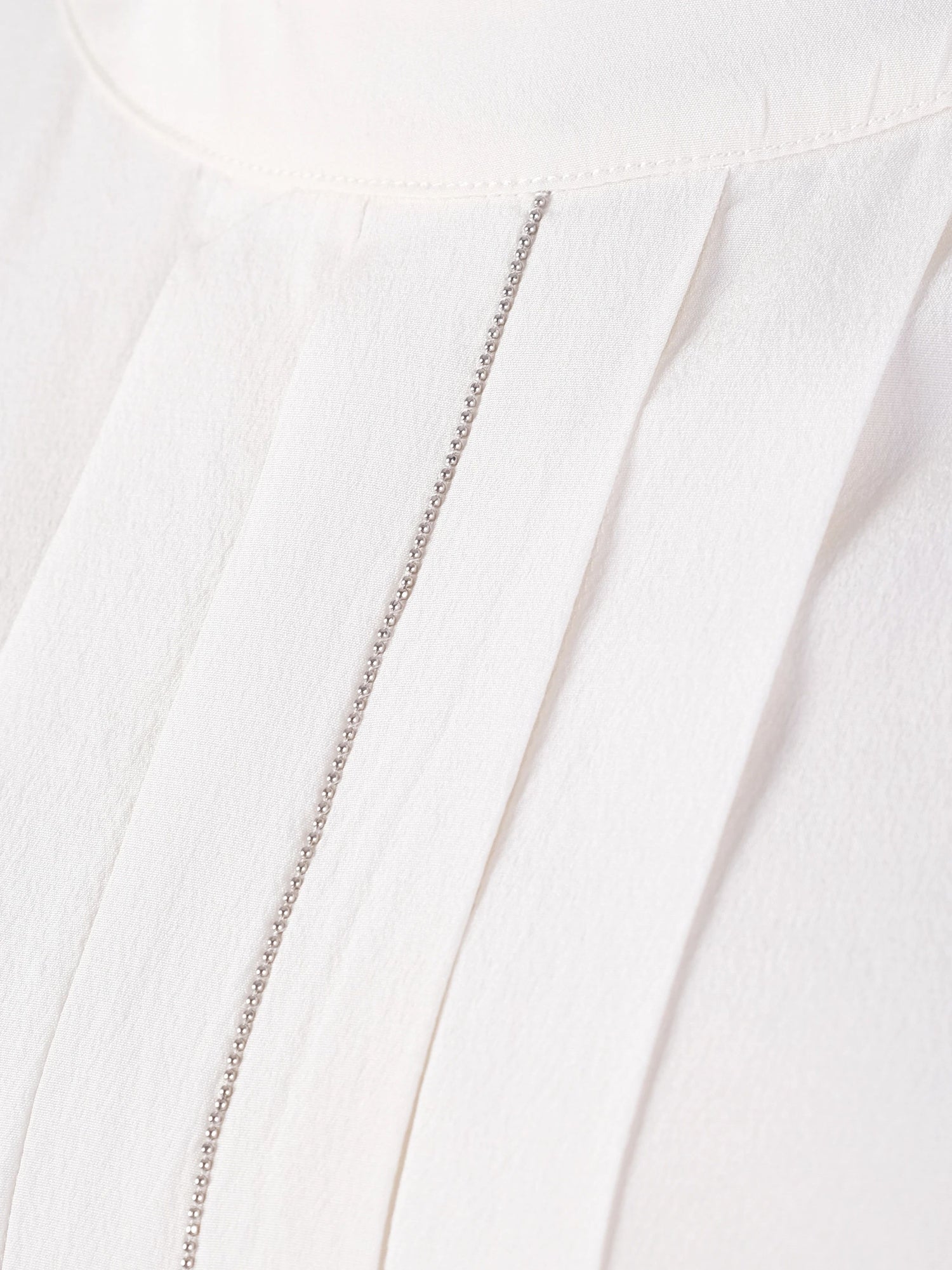 Excellent Peserico White Silk Blouse with Pleated Detailing Size M