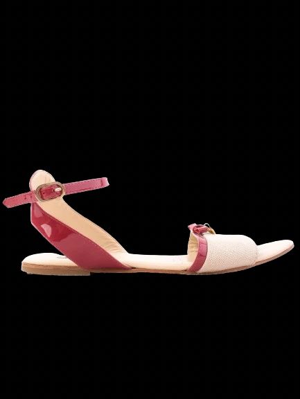 Excellent Dolce Gabbana Red Sandals Fabric Size 36 with Ankle Strap