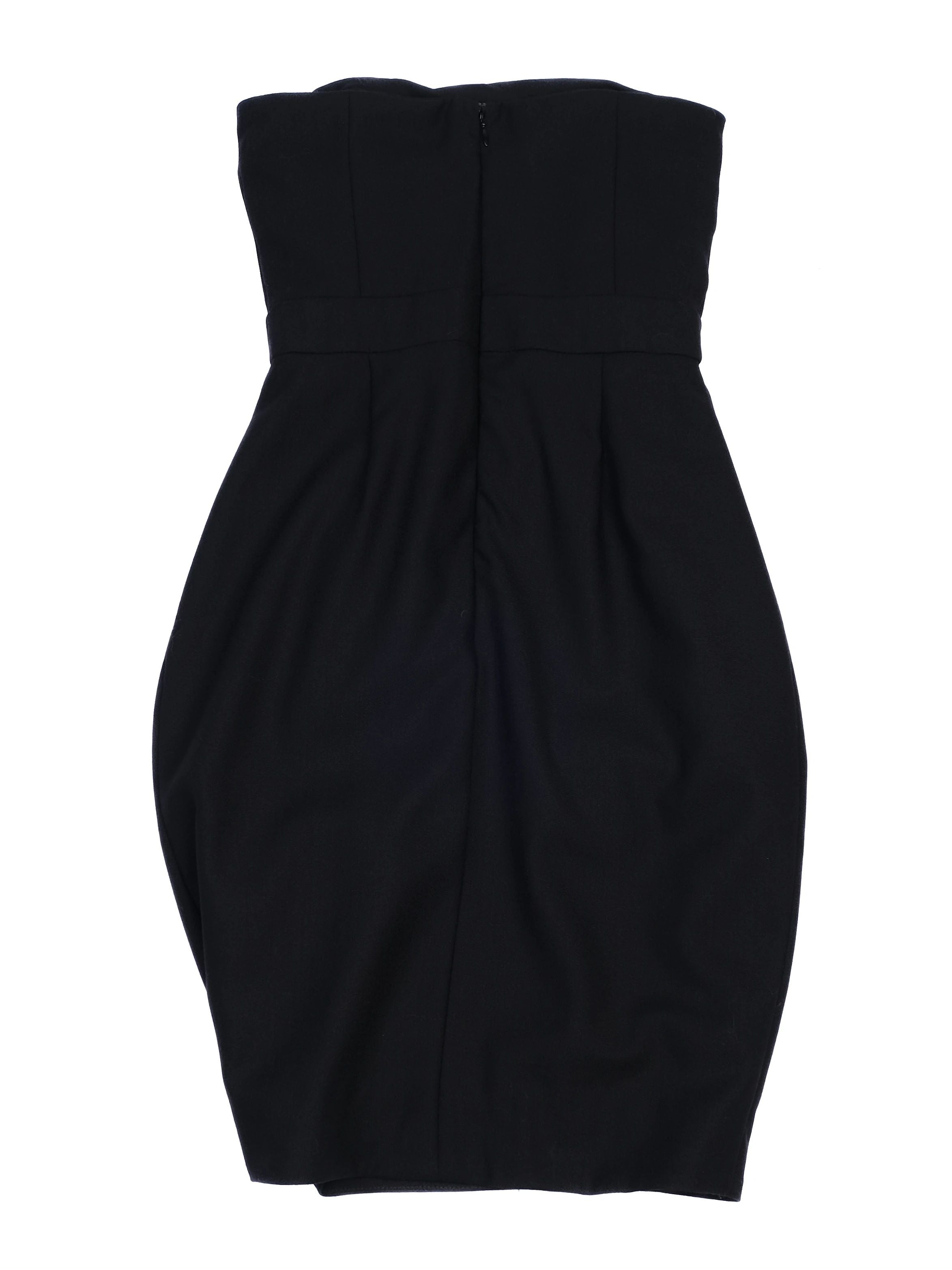 NEW By Malene Birger Black Wool Strapless Dress Size XS