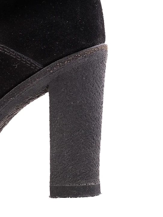 Excellent Louis Vuitton Black Leather Heeled Ankle Boots Size 36