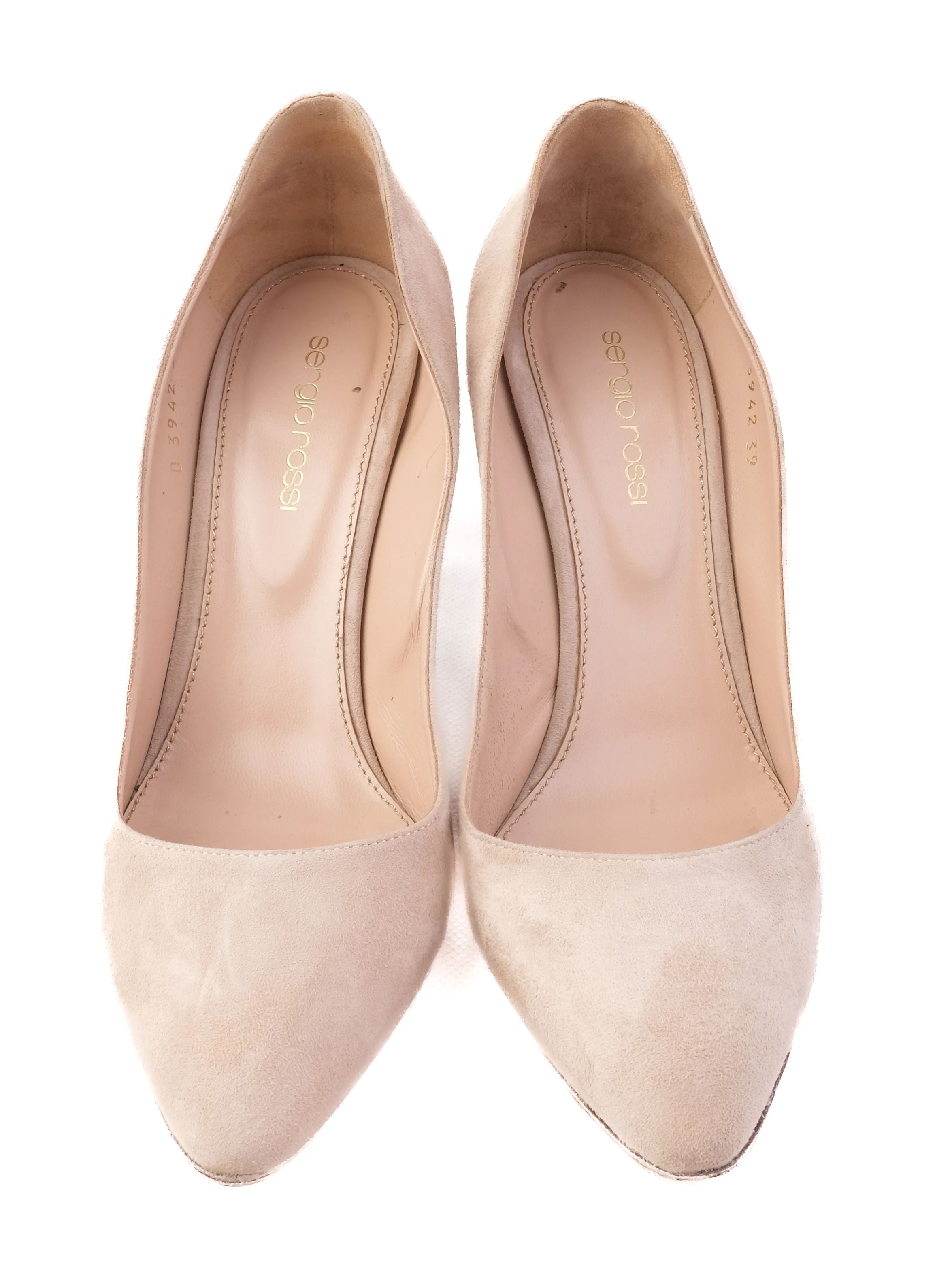 Excellent Sergio Rossi White Leather High-Heeled Shoes for Women