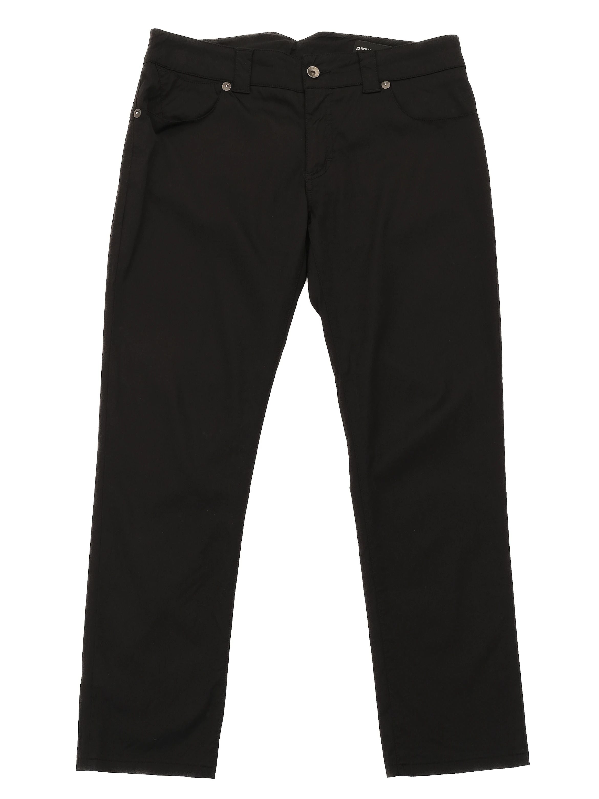 Excellent Emporio Armani Black Viscose Pants Size L for Women