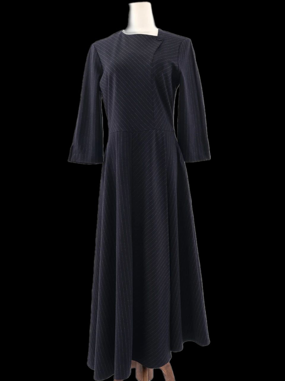 Excellent Marella Black Viscose Long Sleeve Dress Size M