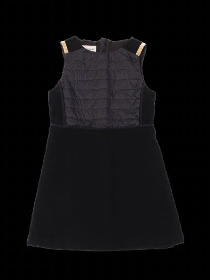 Perfect Moncler Kids Blue Wool Dress Size 8 with Gold Trims