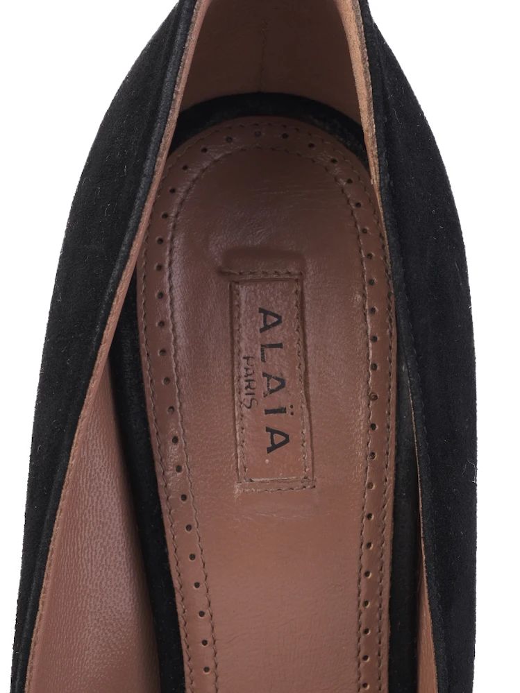 Excellent Alaia Black Leather High-Heeled Shoes Size 39