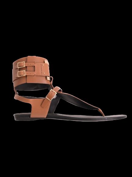 Perfect Roger Vivier Orange Leather Sandals with Gold Buckles Size 37