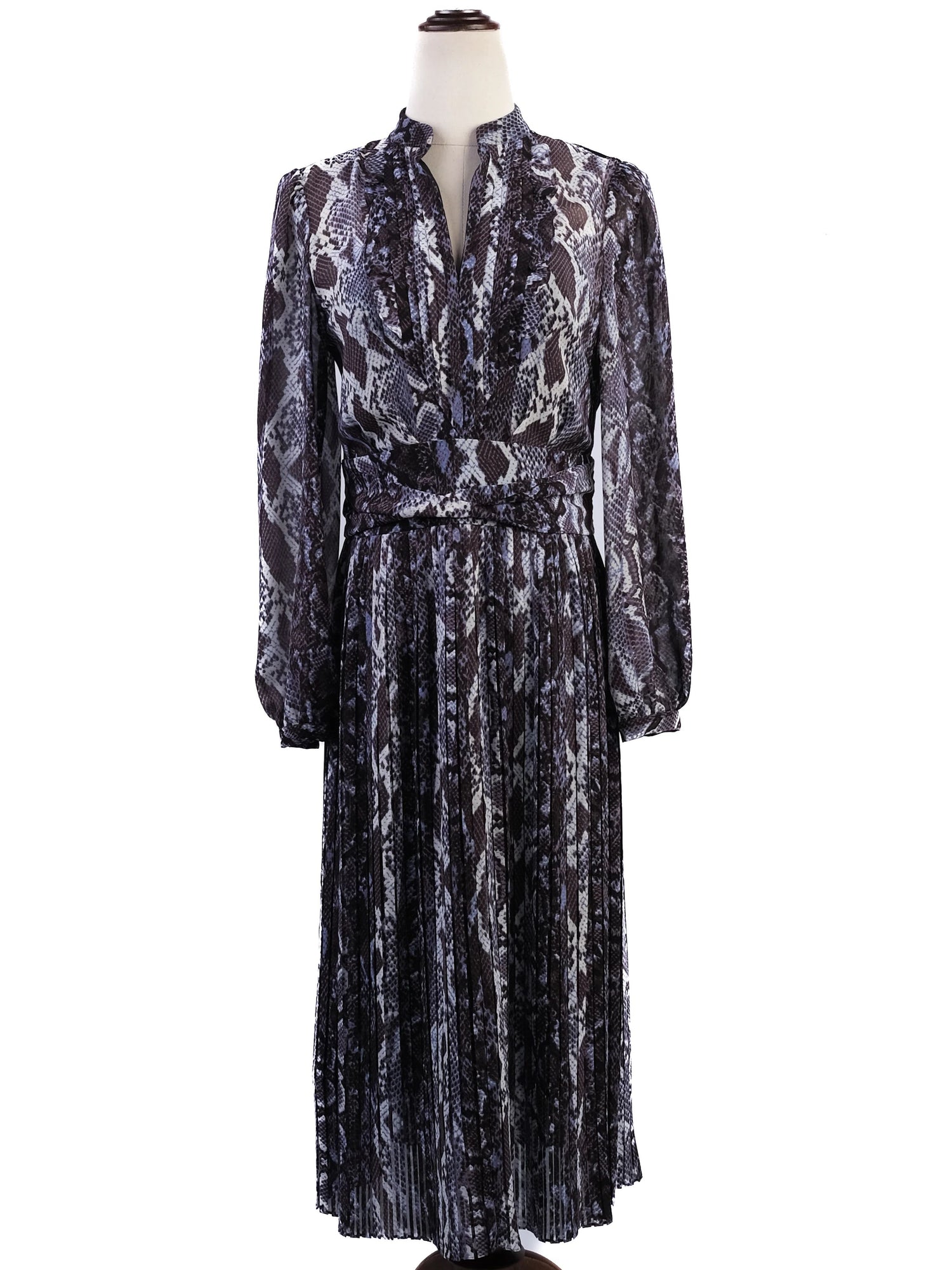 Excellent Karen Millen Purple Snake Print Dress Size N/A