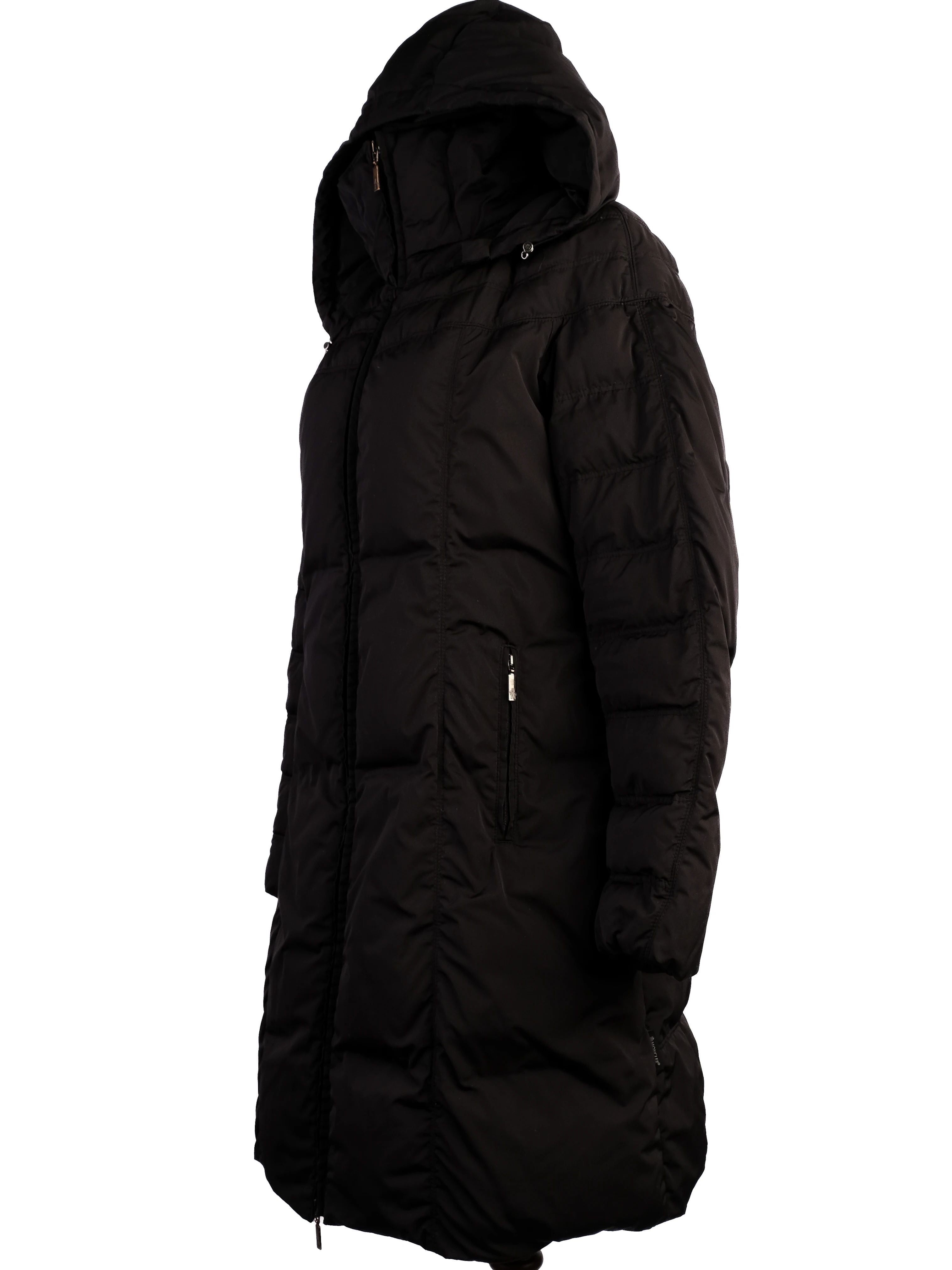 Excellent Moncler Black Puffer Coat with Hood Size L