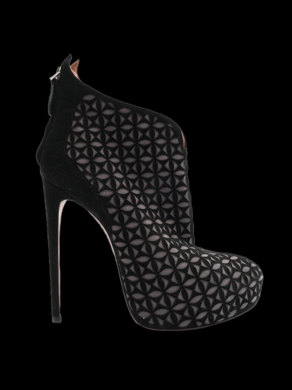Perfect Alaia Black Leather Ankle Boots Size 41 Stiletto Heels