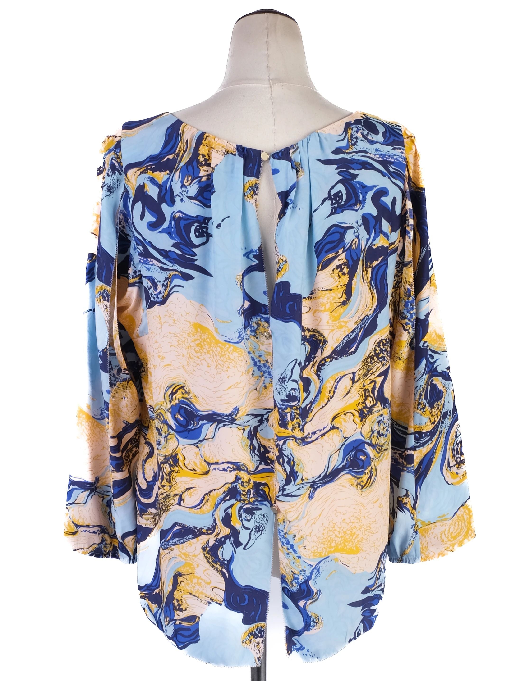 NEW By Malene Birger Flowy Blouse Marbled Silk Size S