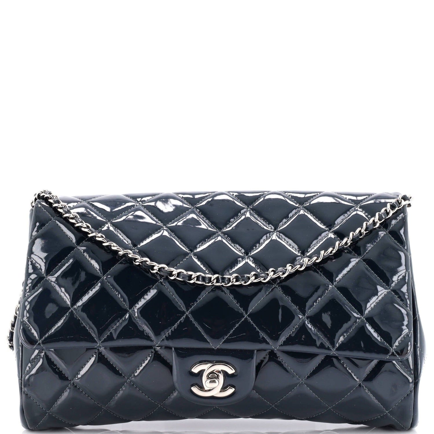 Chanel Clutch With Chain Quilted Patent