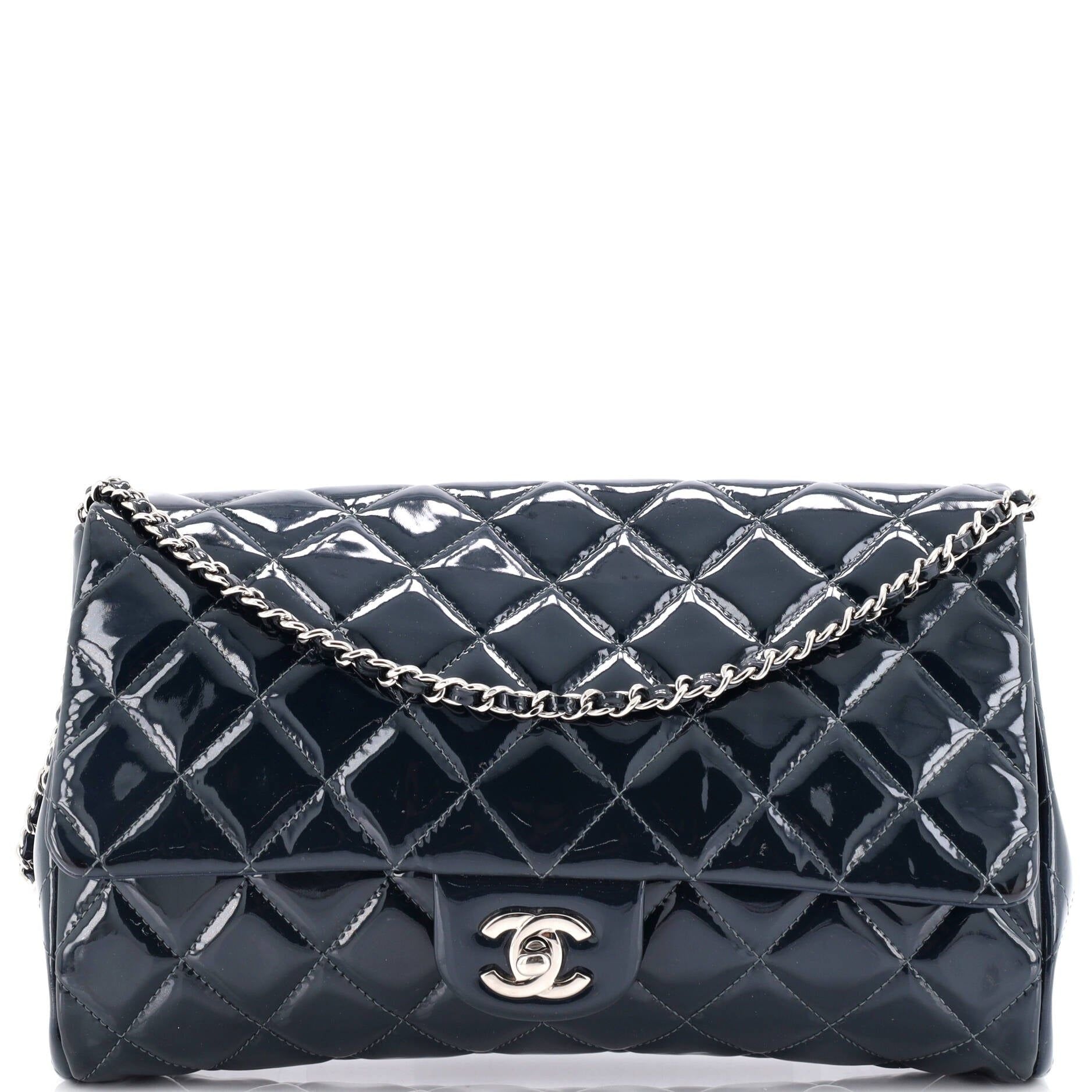 Chanel Clutch With Chain Quilted Patent