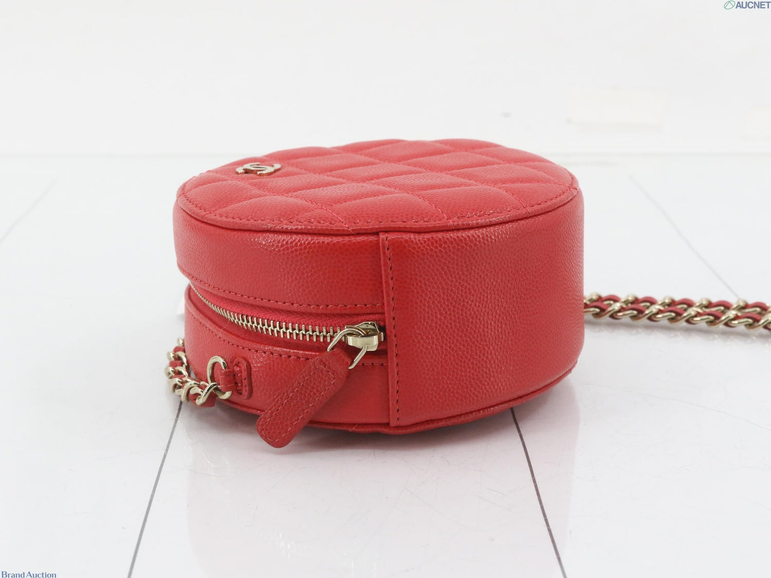 Chanel Matelasse Caviar Skin Coco Mark Round Chain