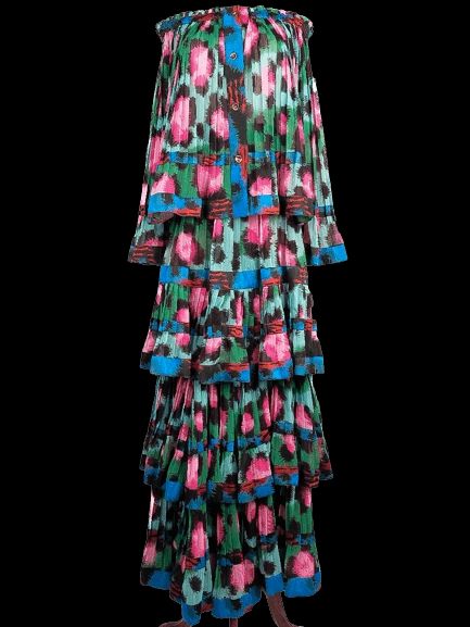 Excellent Kenzo & H&M Green Pleated Outfit Size M