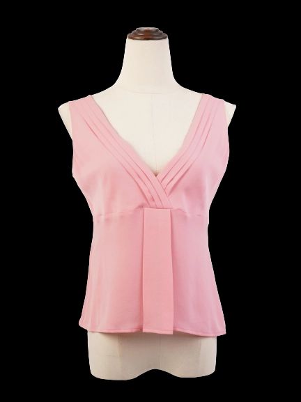 NEW Valentino Pink Sleeveless Blouse V-Neck Size M