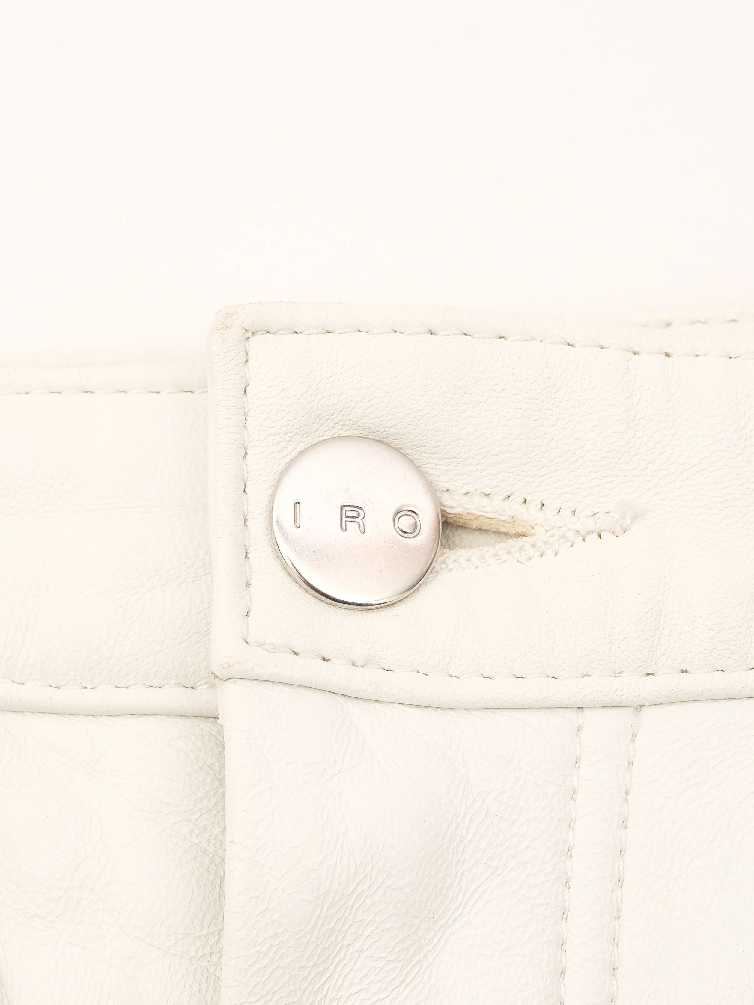 Excellent Iro White Leather Shorts with Lace-Up Detail Size S