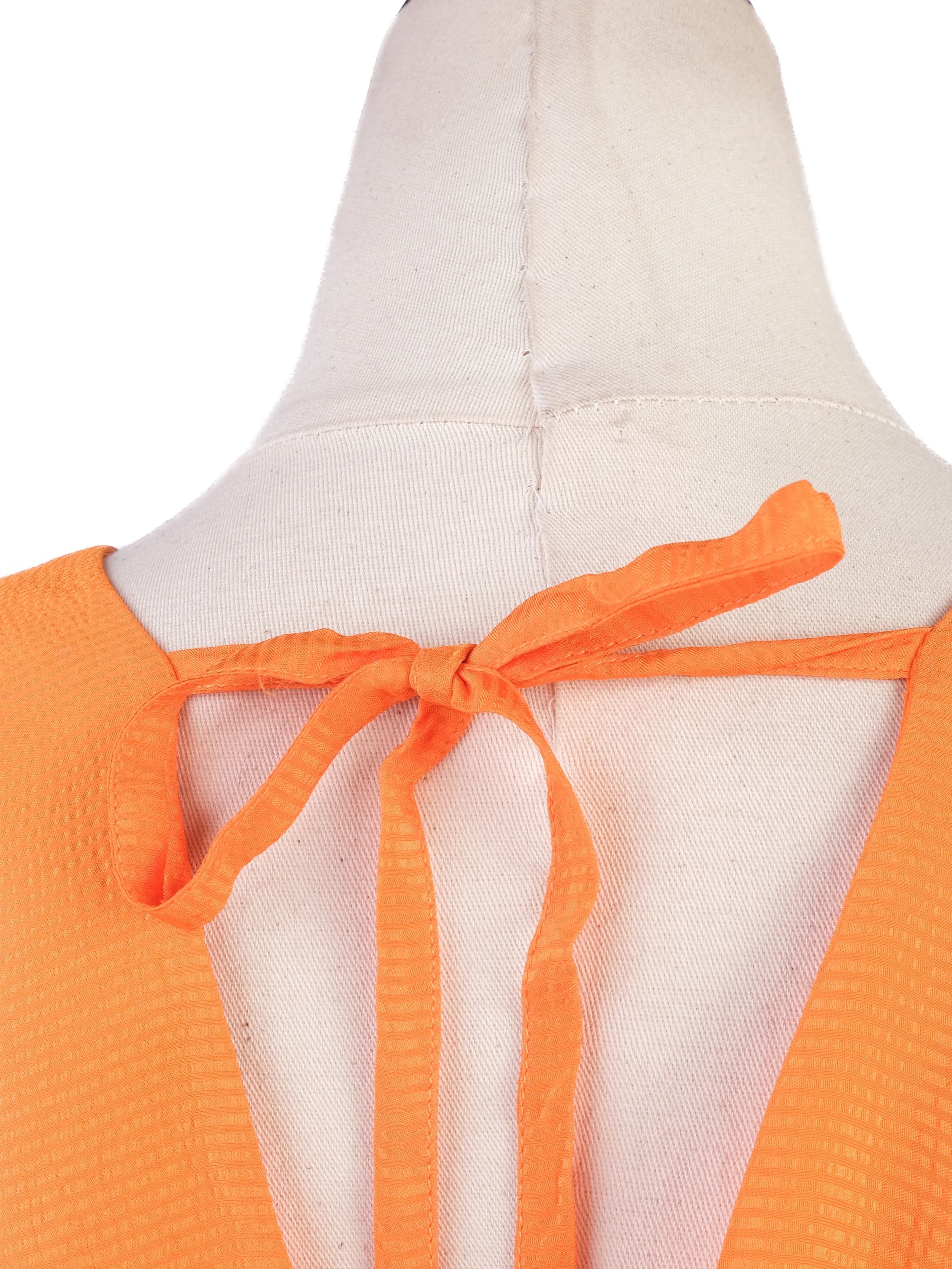 Perfect Ted Baker Orange Puff Sleeve Dress with Cut-Out Back
