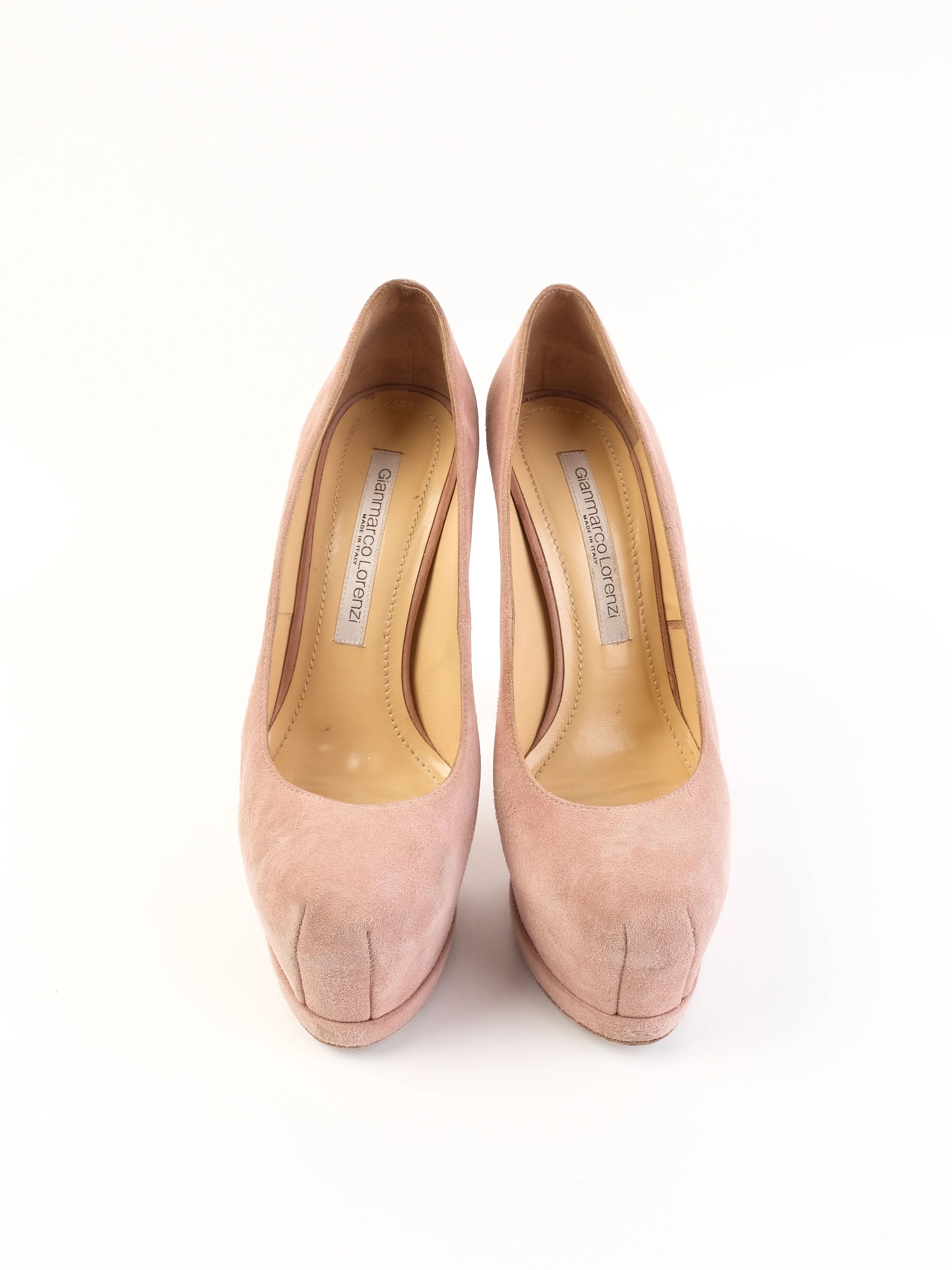 Excellent Gianmarco Lorenzi Pink Leather High-Heeled Shoes Size 38