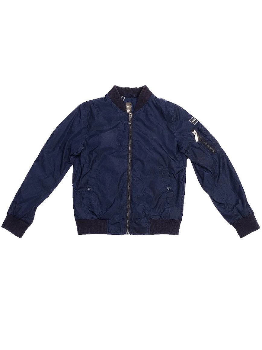 Excellent ADD Navy Blue Nylon Kids Jacket Size 10 with Zippered Pocket