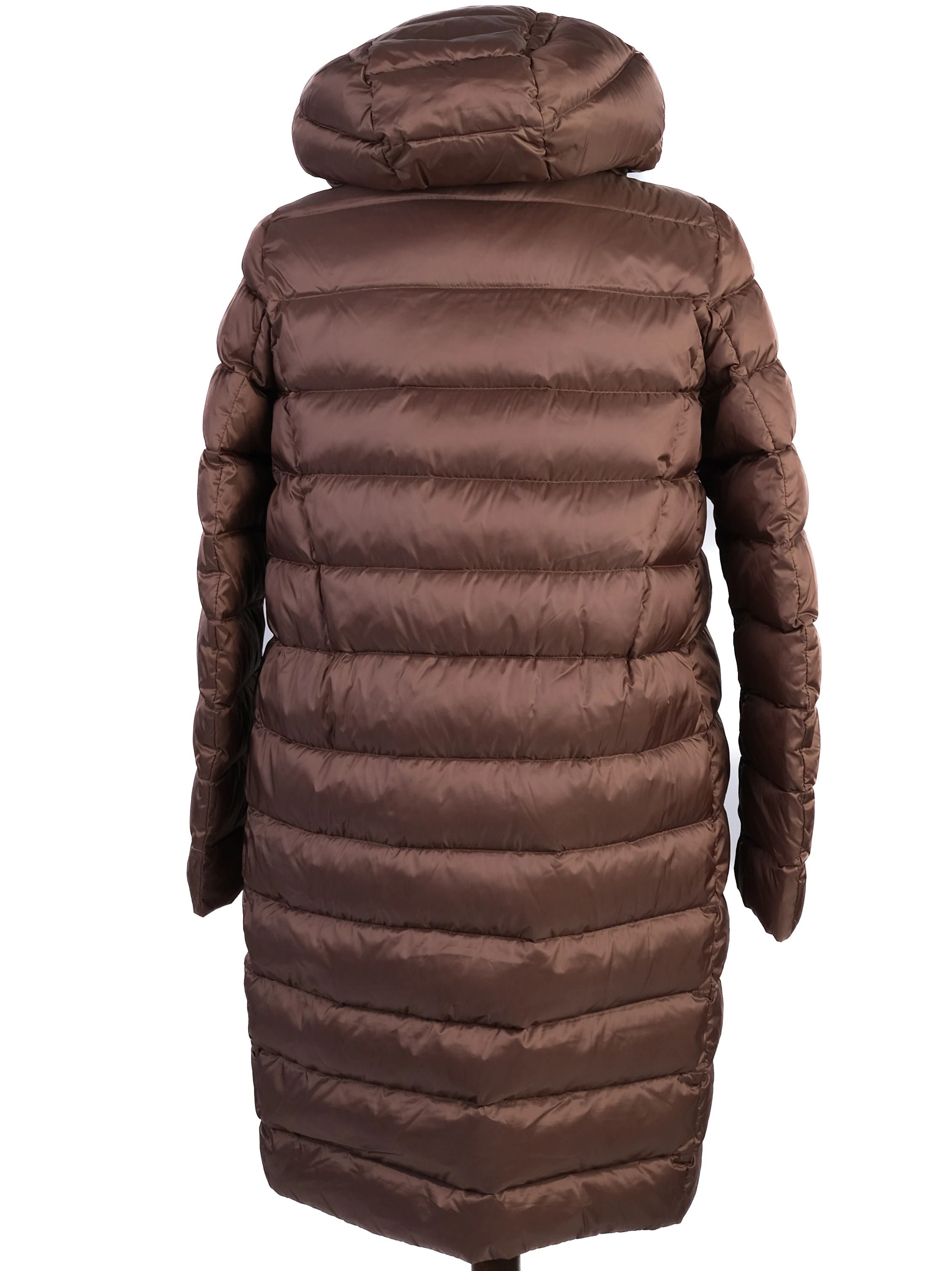 Excellent Weekend MaxMara Orange Long Padded Coat Hooded XS