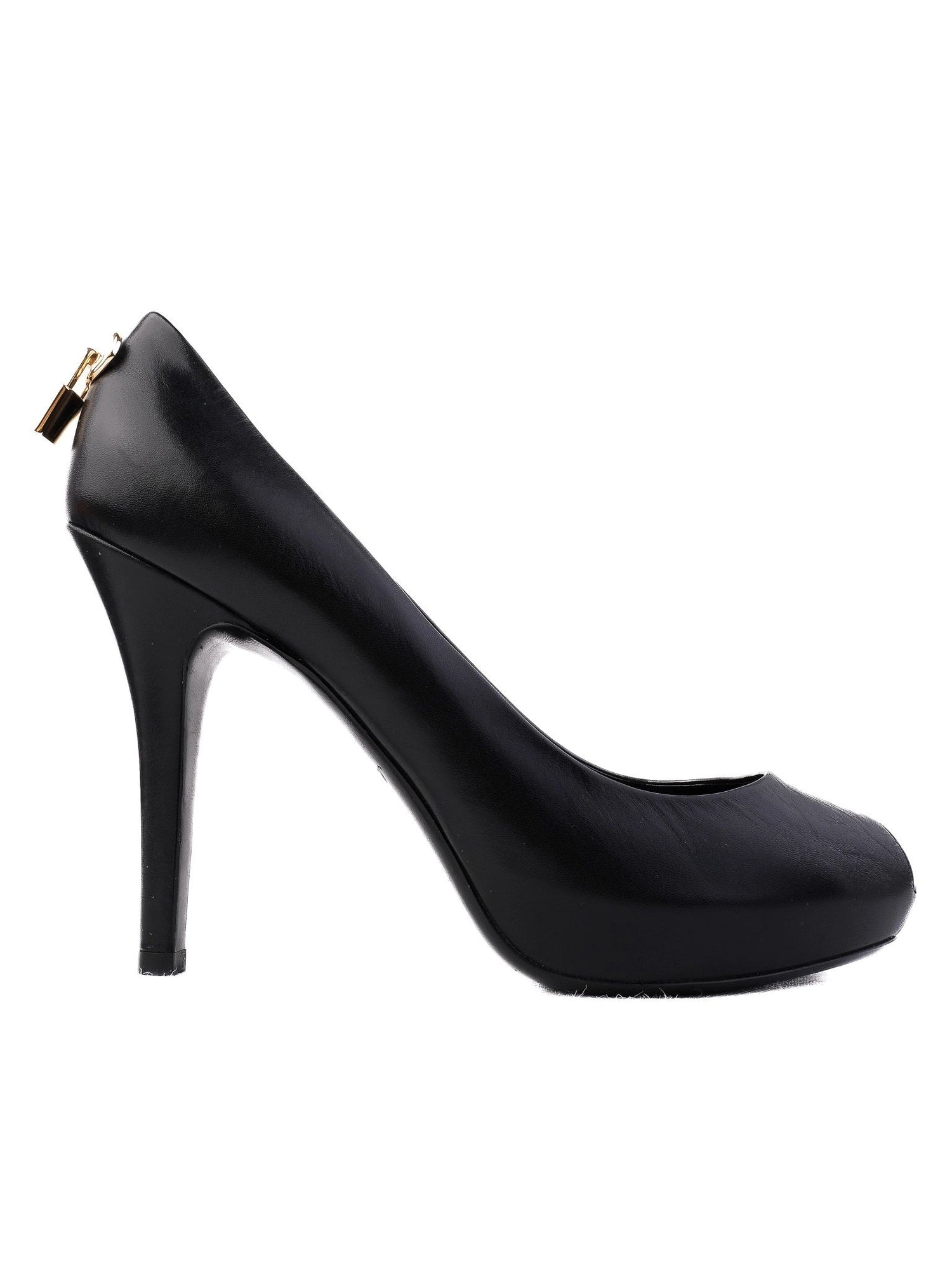 NEW Louis Vuitton Black Leather High-Heeled Shoes Size 38