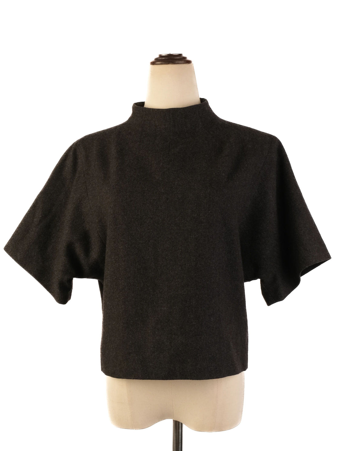 Excellent Ralph Lauren Gray Wool Blouse Size XS with High Neck