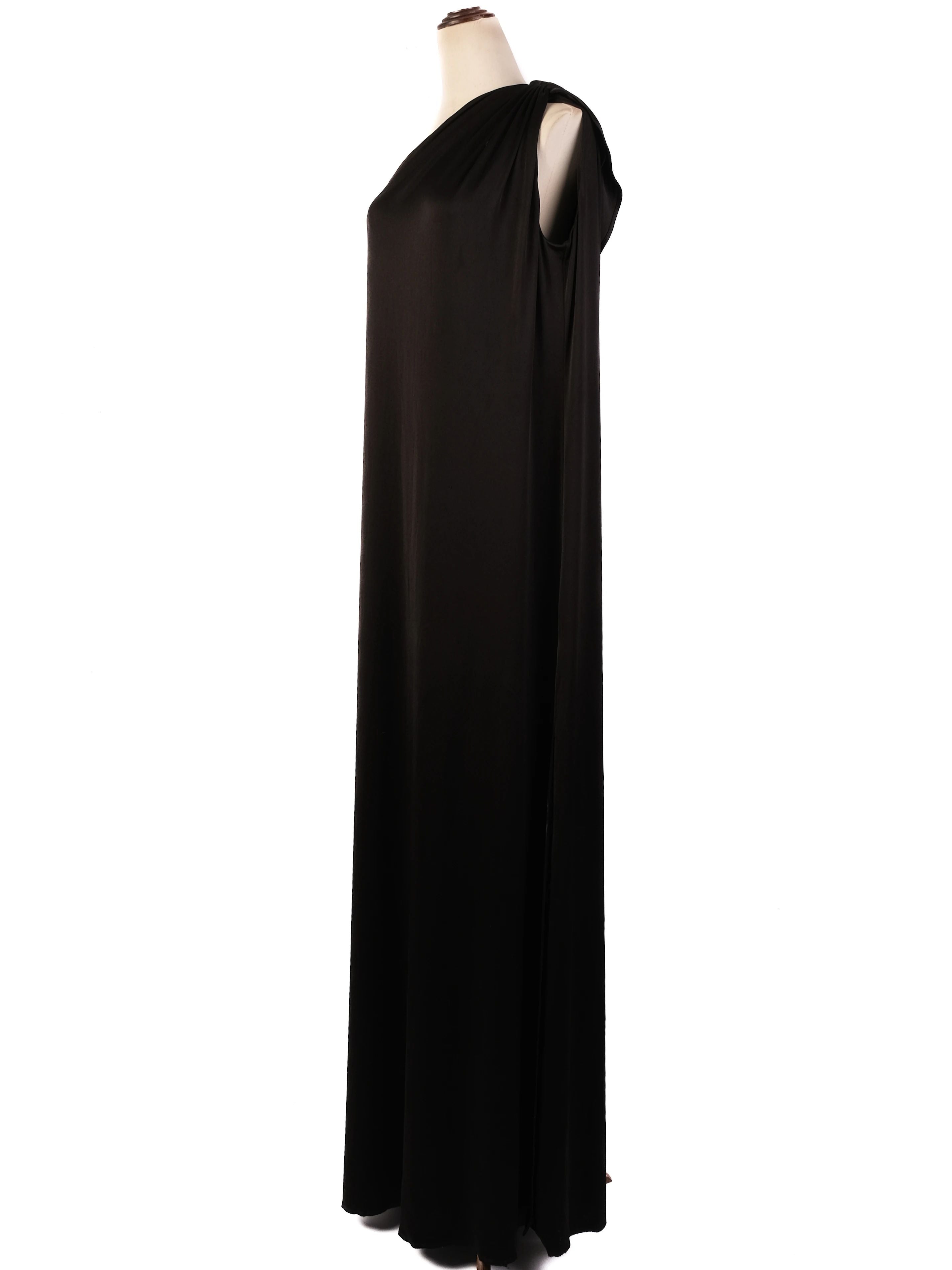 Excellent Black One-Shoulder Dress XL Polyester Women