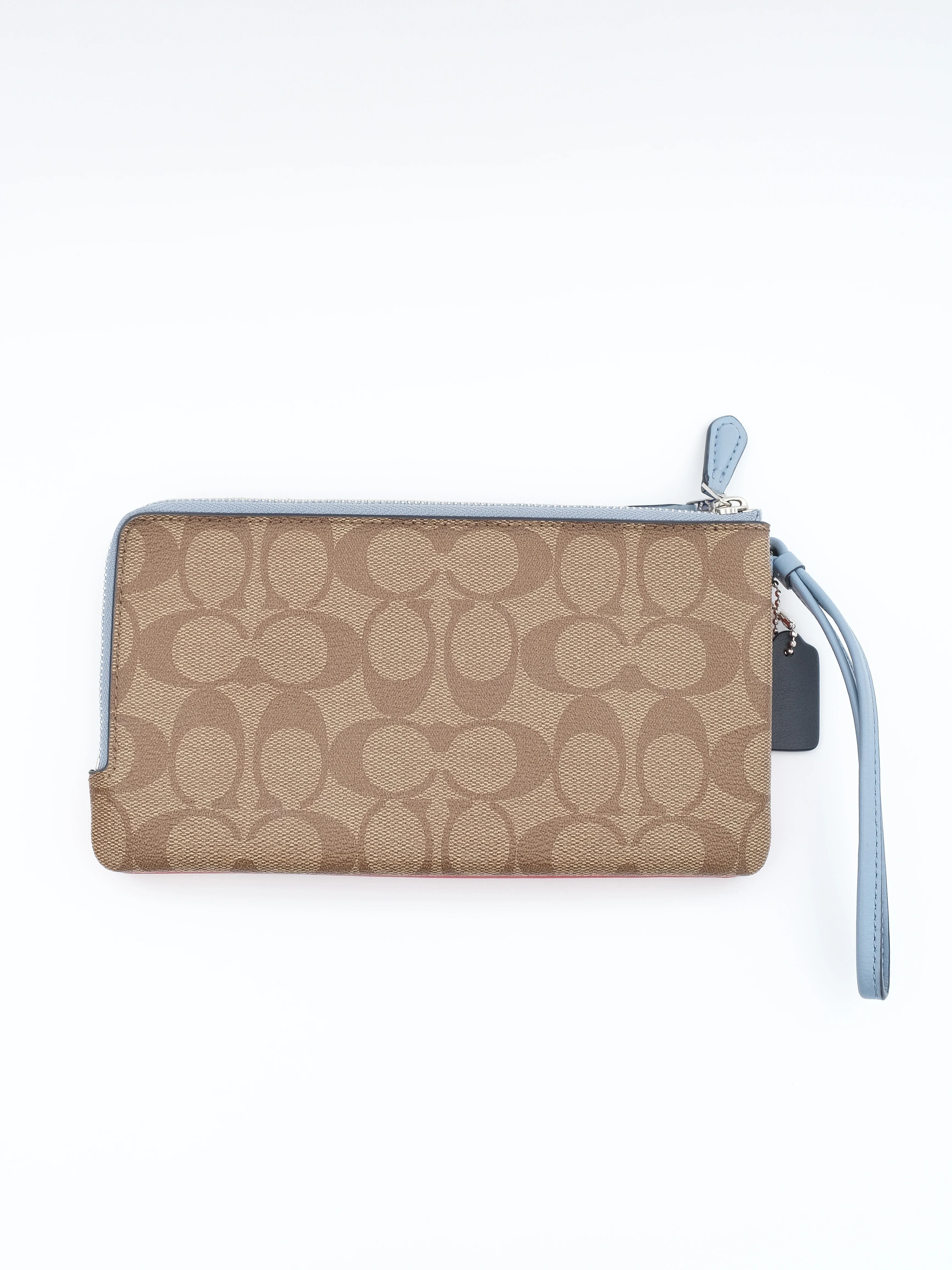 Excellent Coach Leather Clutch Wristlet in Combined Colors