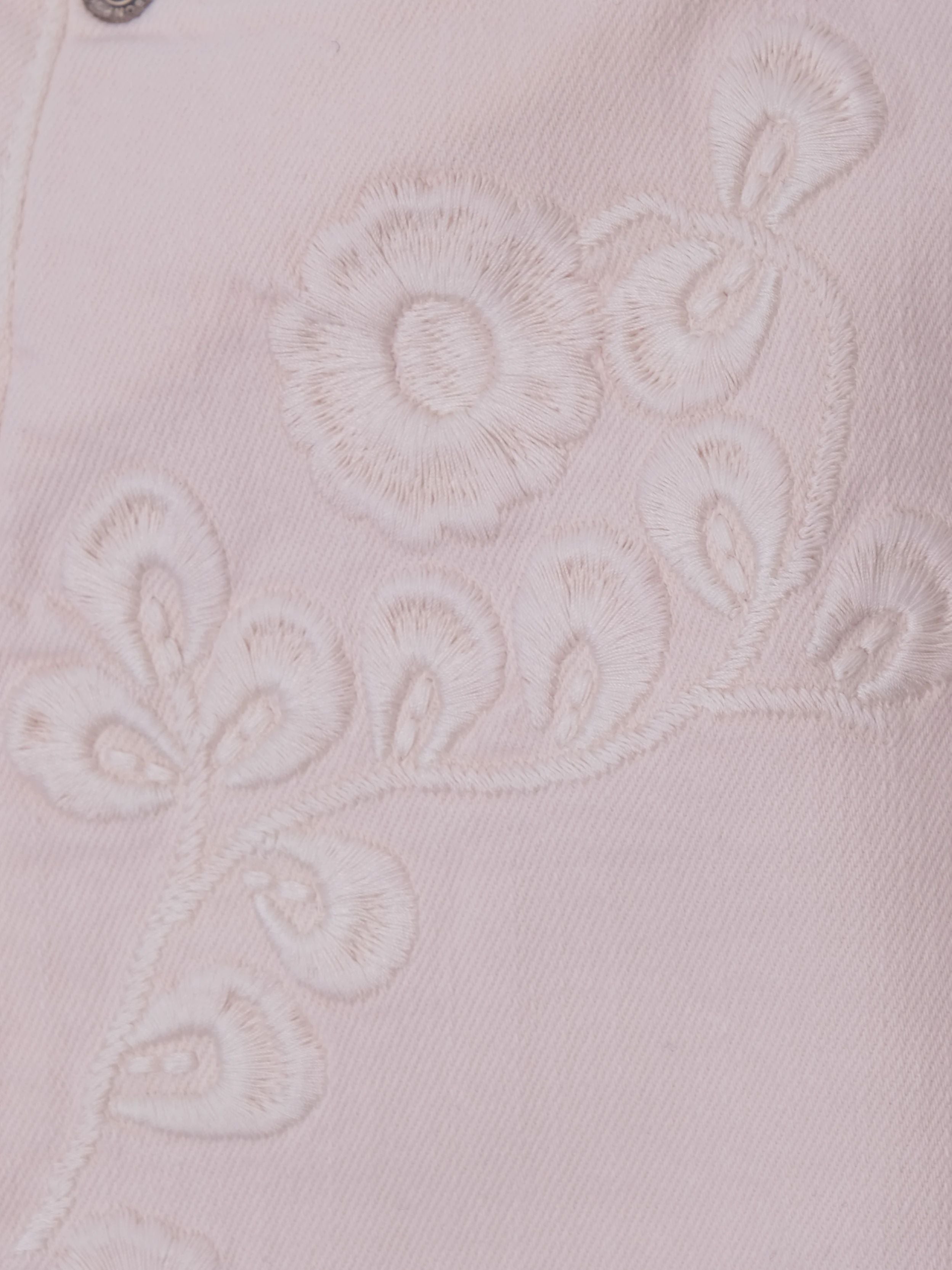 Excellent Bonpoint Pink Cotton Pants Size 10 for Kids with Embroidery
