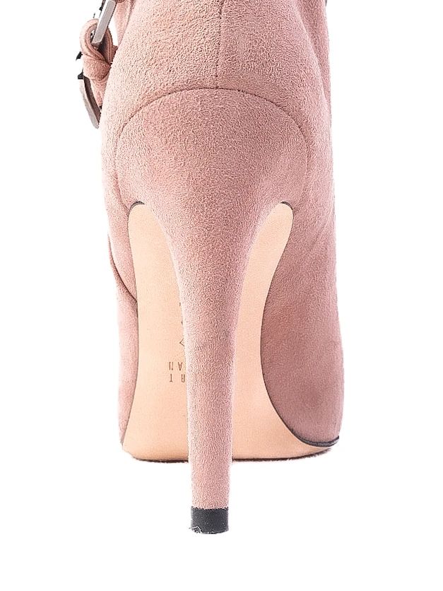Excellent Stuart Weitzman Pink Leather High-Heeled Ankle Boots Size 37
