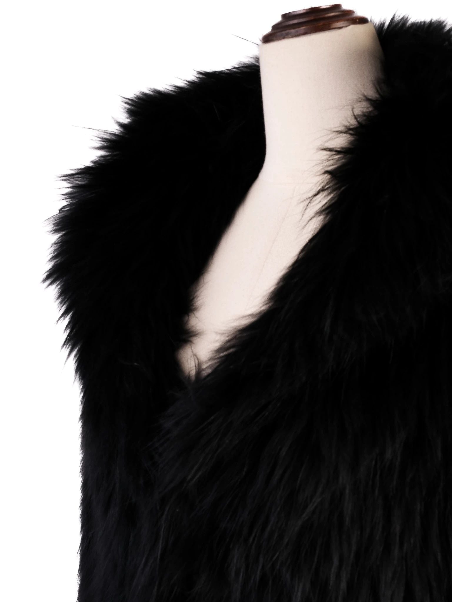 Excellent Isabel Marant Black Faux Fur Coat for Women